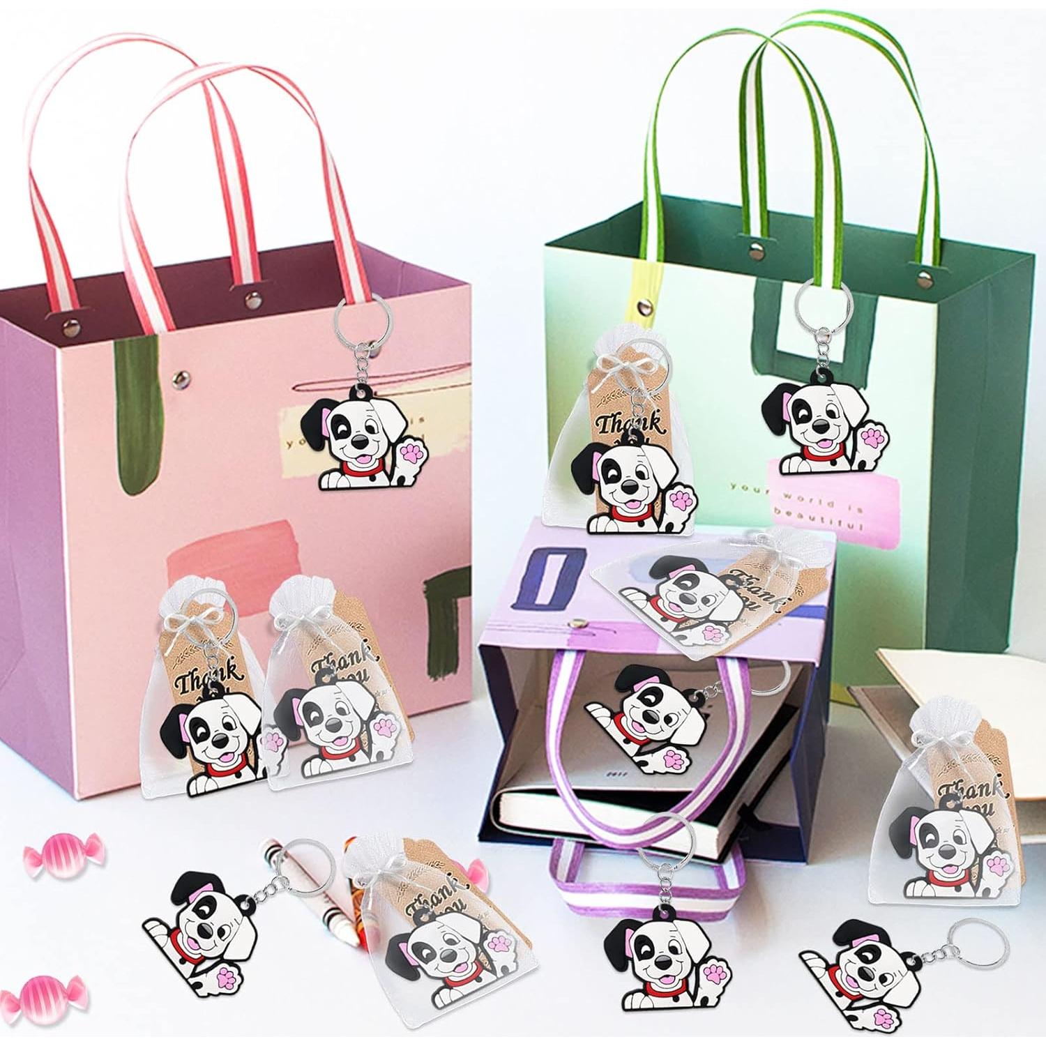 CiciBear 24 Llaveros de Dálmata PVC para Fiestas y Cumpleaños