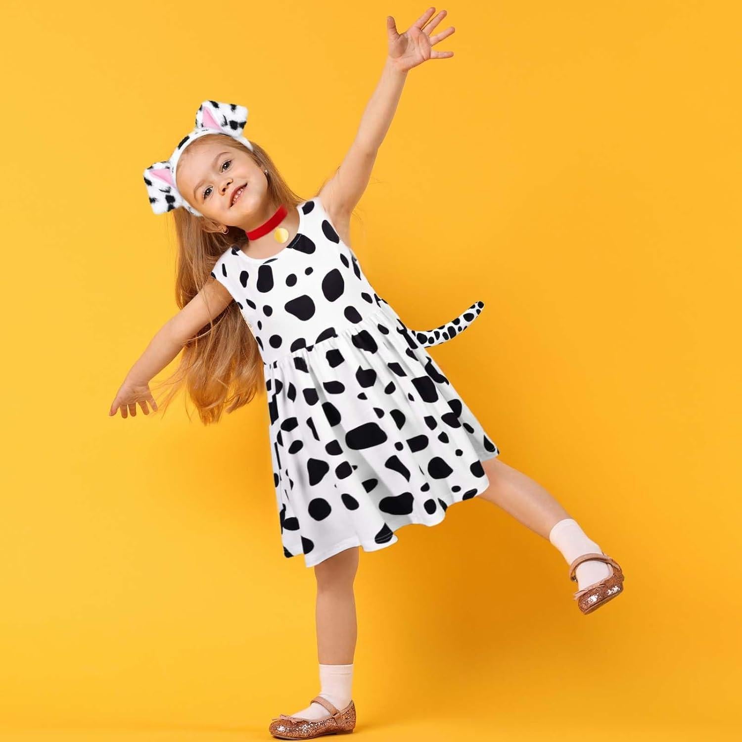 Disfraz de Dálmata para Niñas Kuscul - Vestido, Diadema y Cola