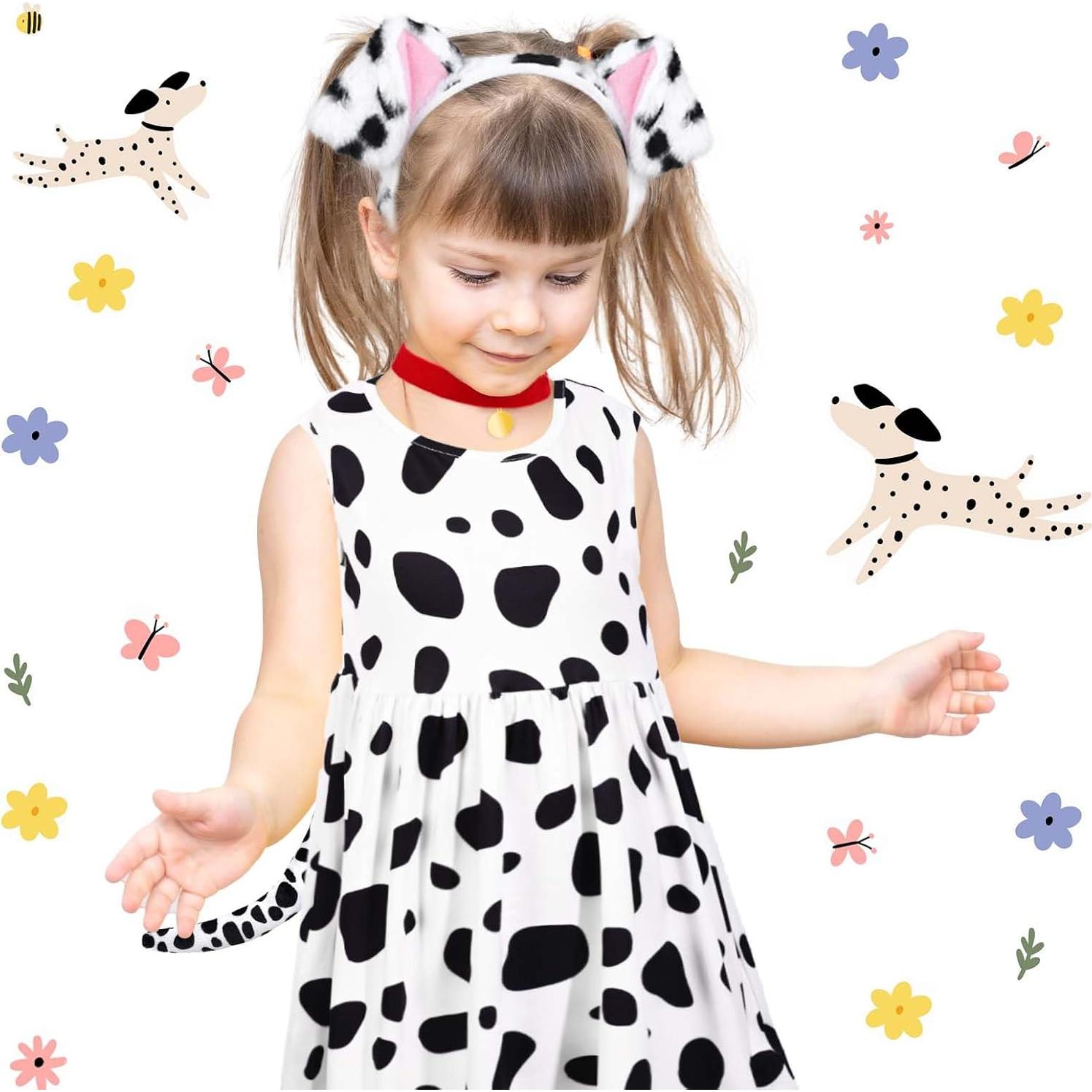 Disfraz de Dálmata para Niñas Kuscul - Vestido, Diadema y Cola