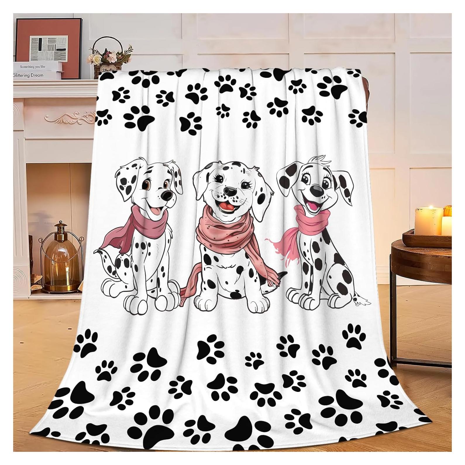 Manta de Franela Fuzawet Dálmata 101.6x127 cm Suave y Ligera