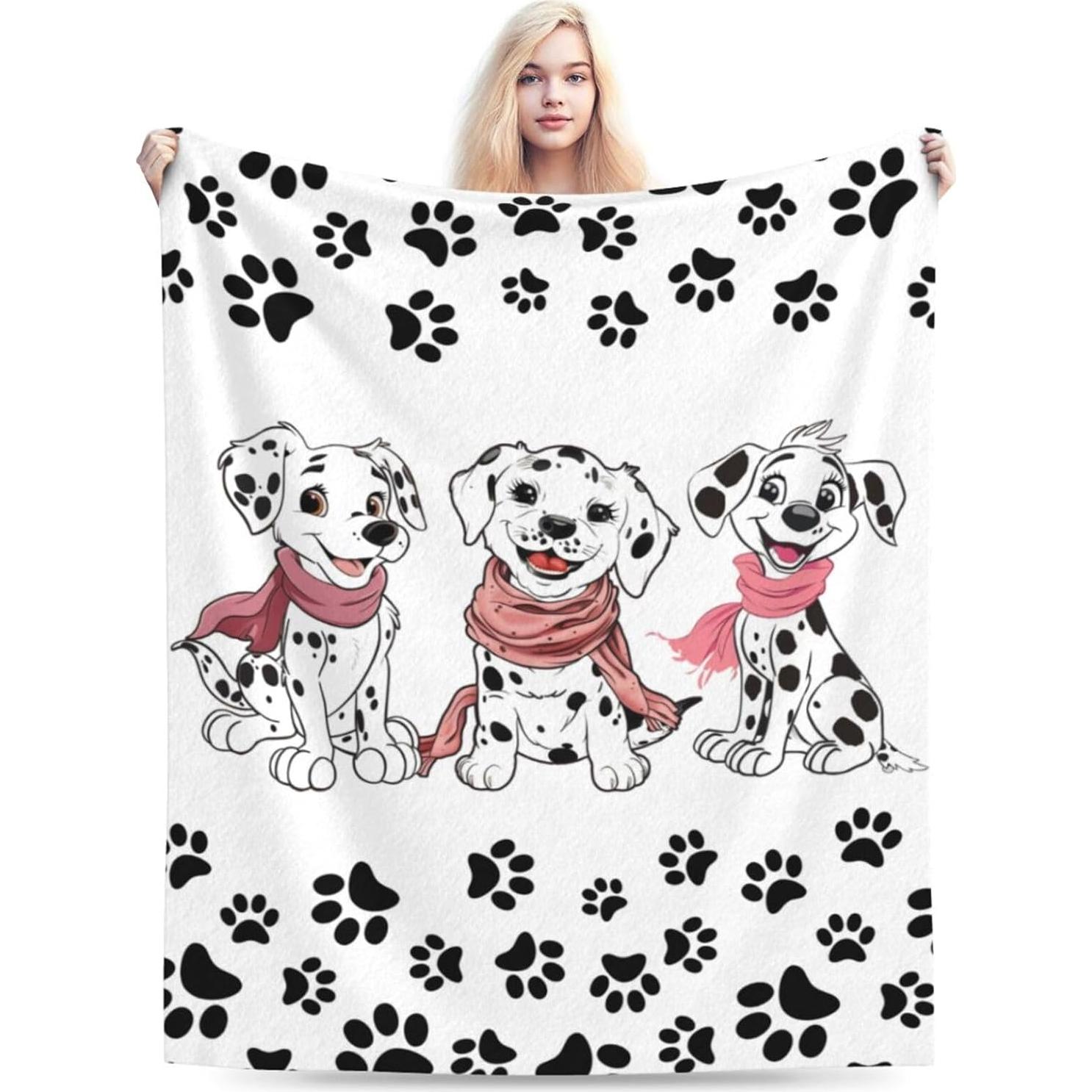 Manta de Franela Fuzawet Dálmata 101.6x127 cm Suave y Ligera