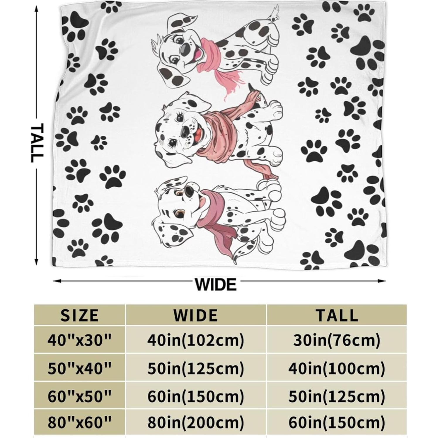 Manta de Franela Fuzawet Dálmata 101.6x127 cm Suave y Ligera