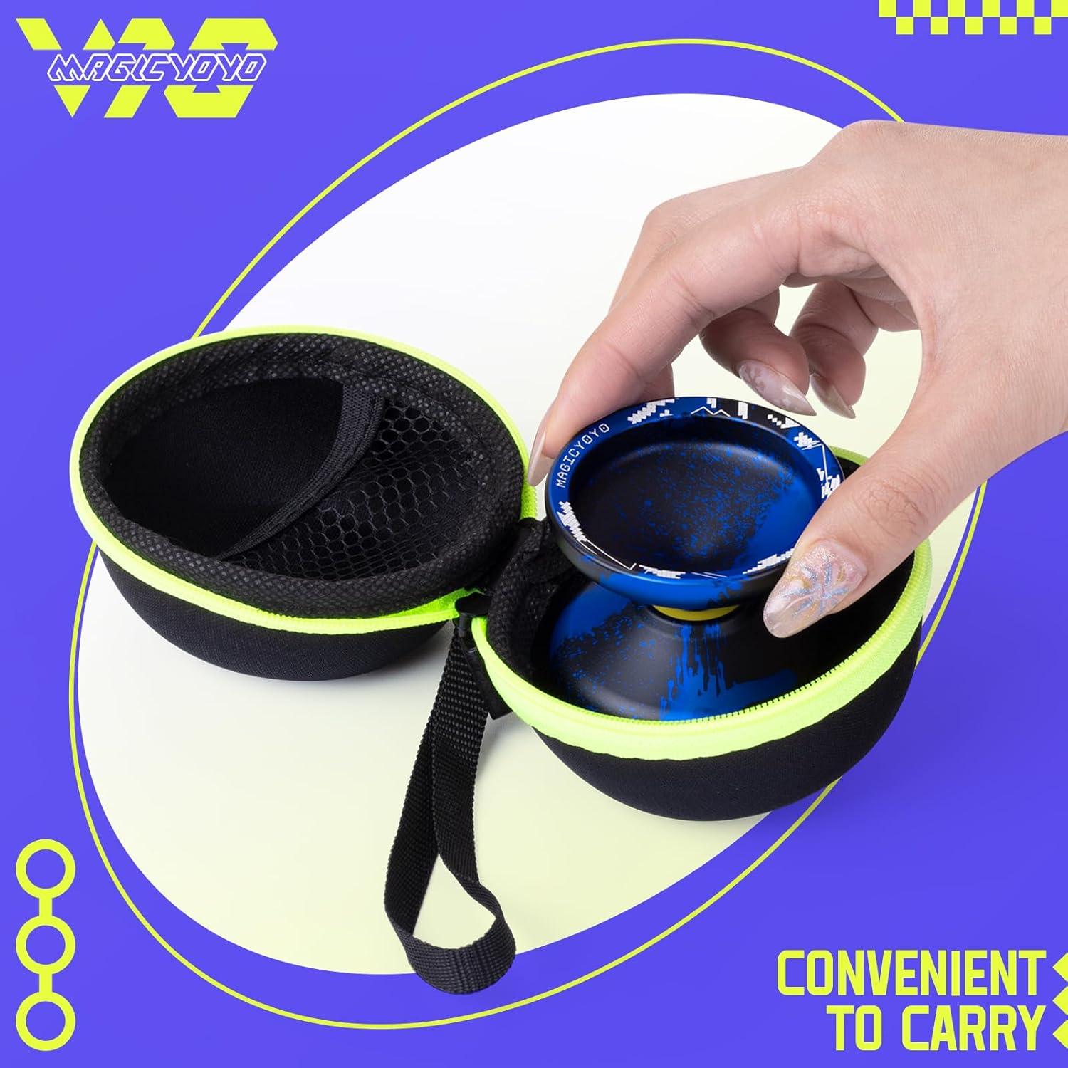 Yoyo Profesional MAGICYOYO V10 Metal Doble Propósito Negro Azul