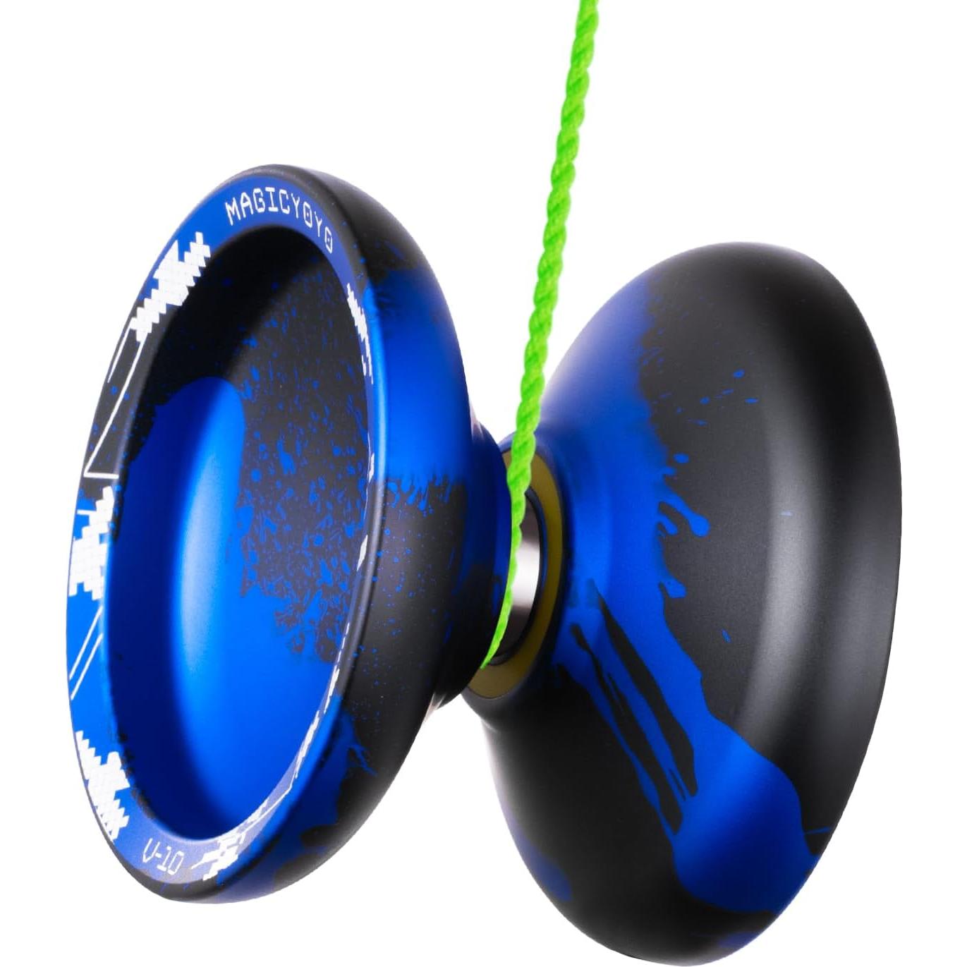 Yoyo Profesional MAGICYOYO V10 Metal Doble Propósito Negro Azul