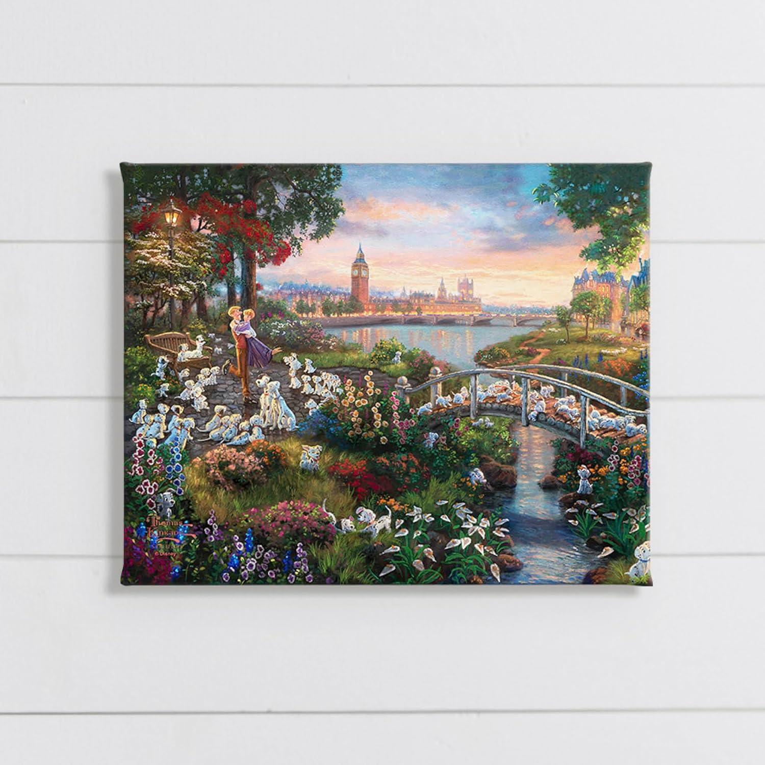 Arte en Lienzo Enmarcado Thomas Kinkade 101 Dálmatas 25.4x20.3cm