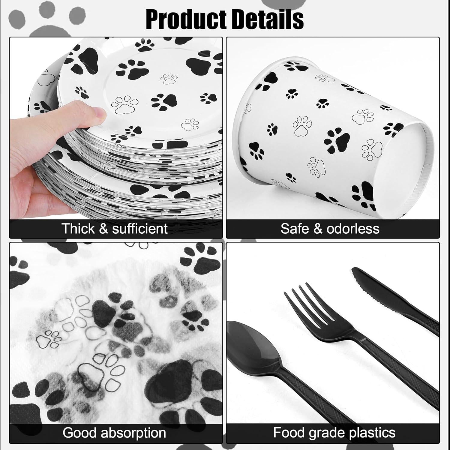 Juego de Vajilla Desechable Kochorie 400 Piezas Tema Cachorro