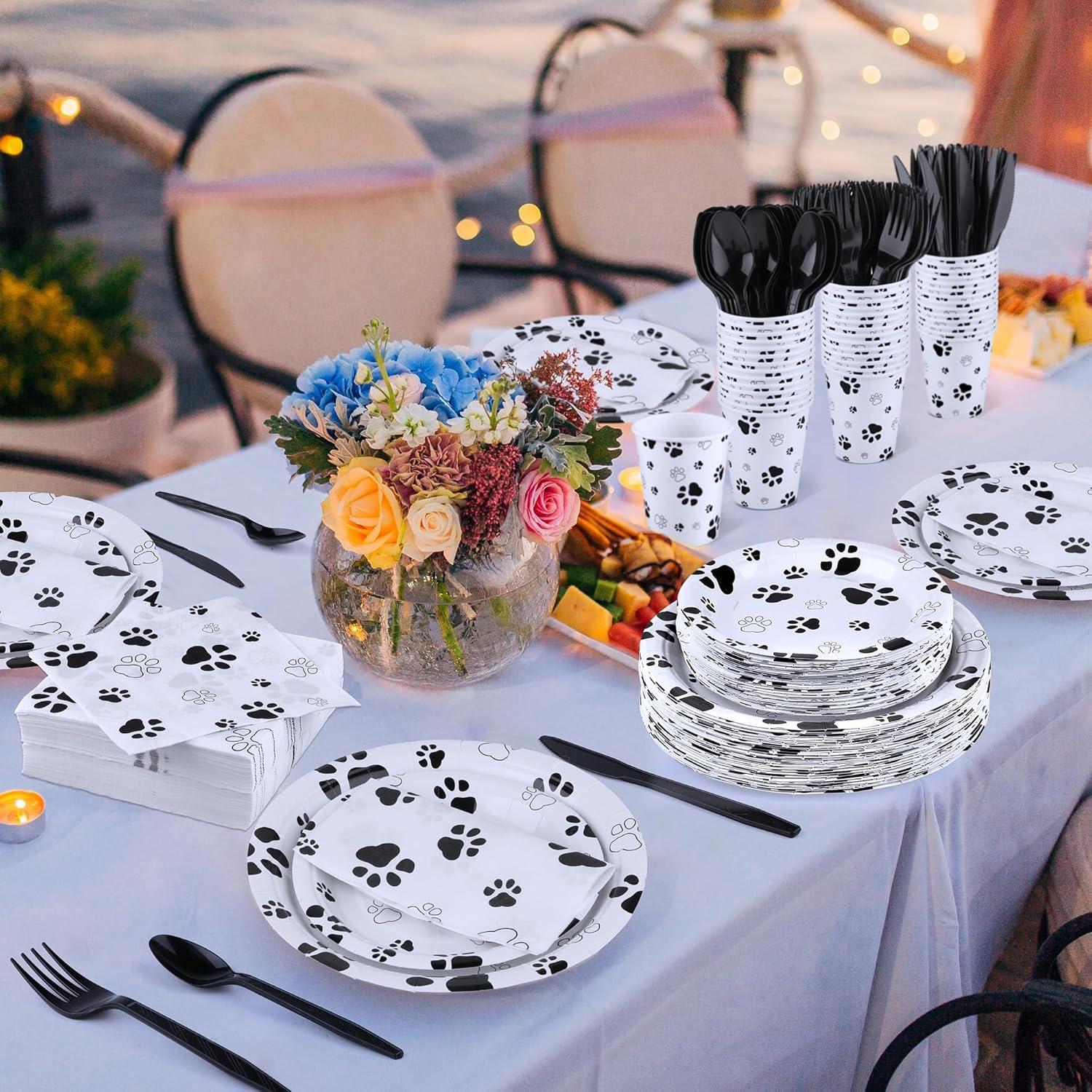 Juego de Vajilla Desechable Kochorie 400 Piezas Tema Cachorro