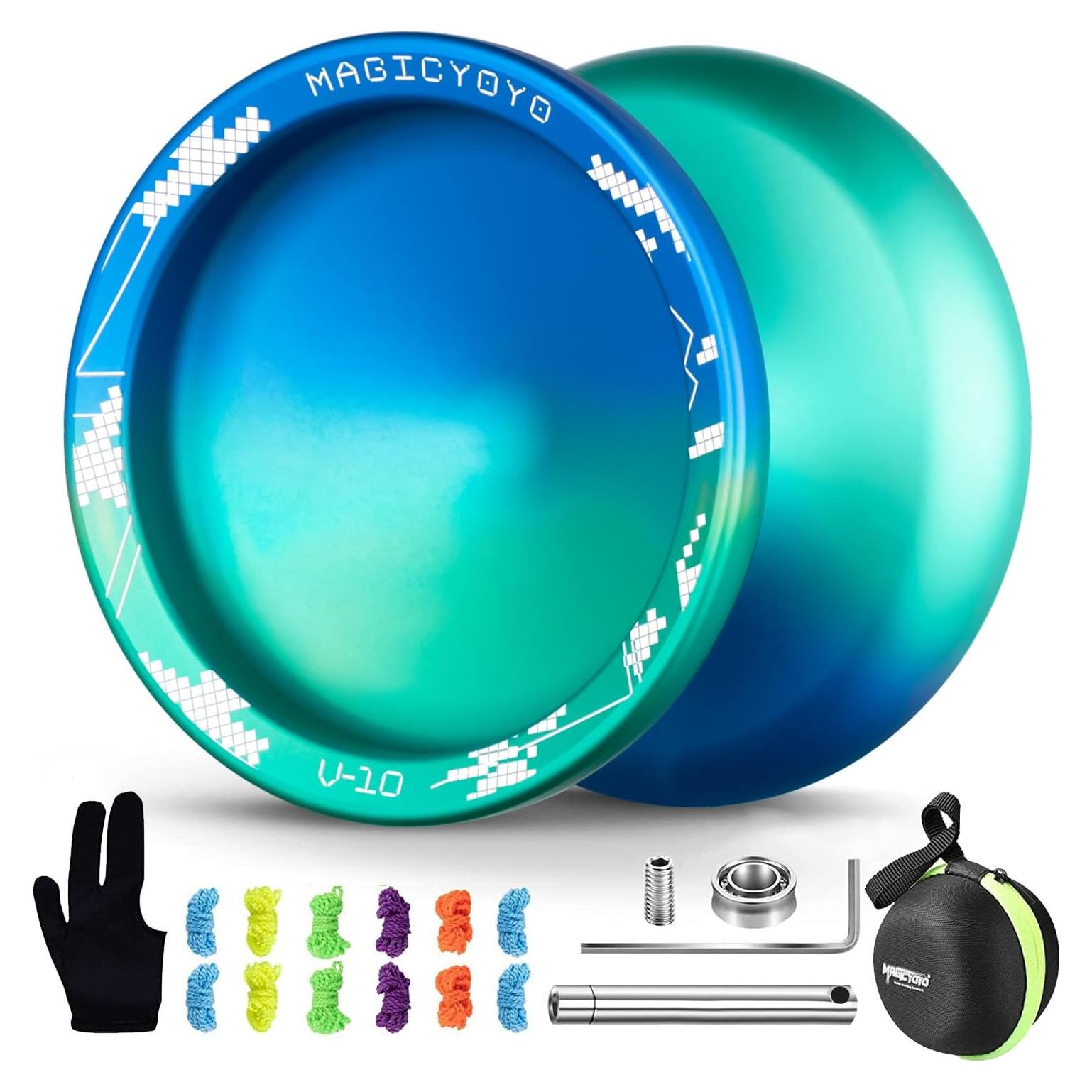 Yoyo Profesional MAGICYOYO V10 Doble Propósito Azul Verde