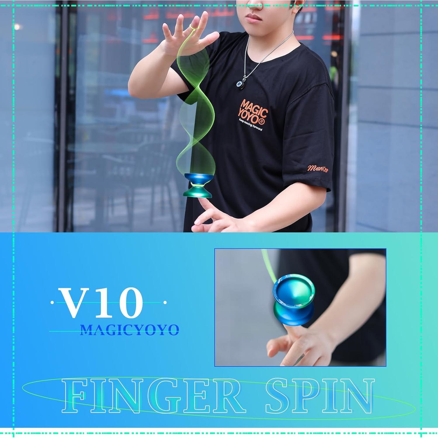 Yoyo Profesional MAGICYOYO V10 Doble Propósito Azul Verde