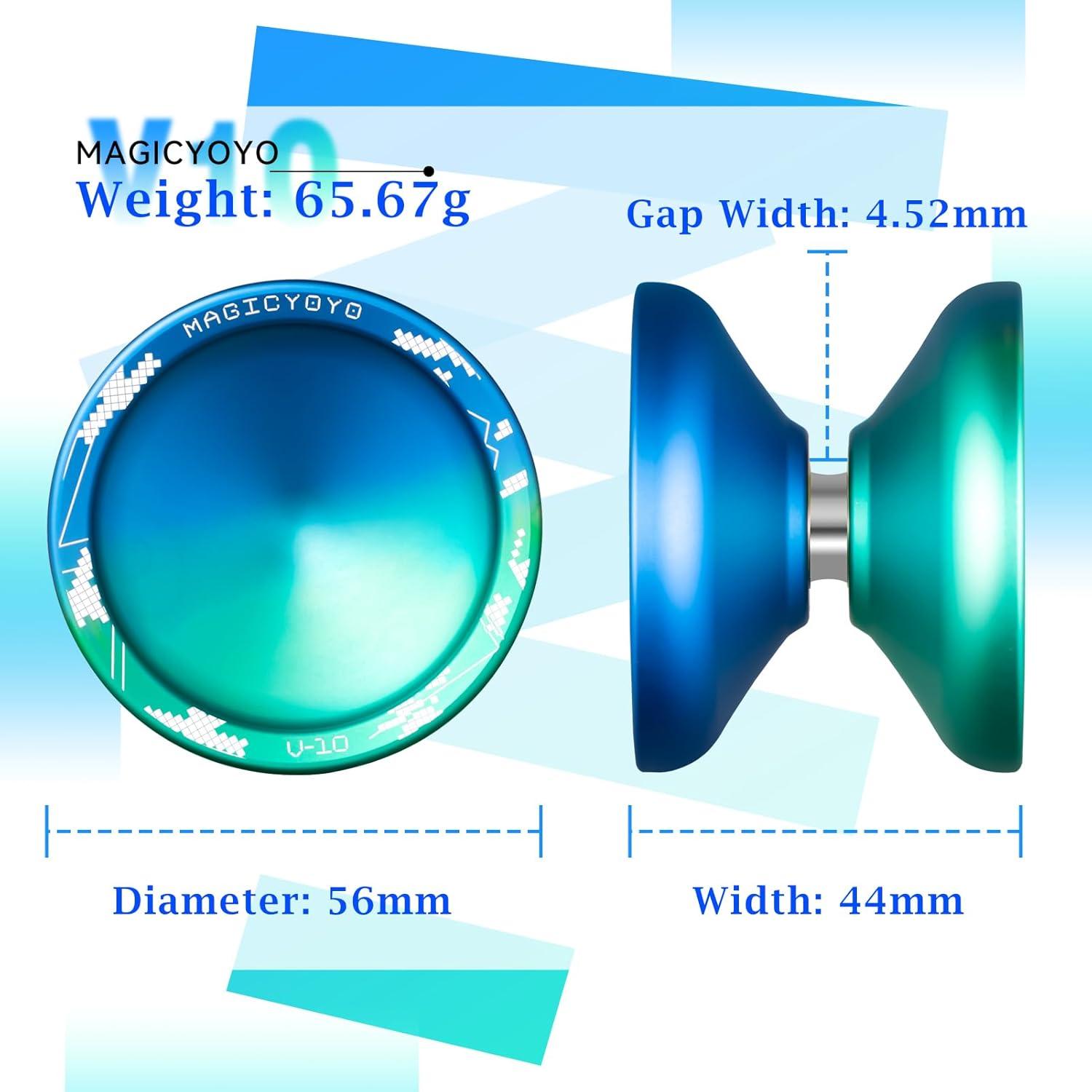 Yoyo Profesional MAGICYOYO V10 Doble Propósito Azul Verde