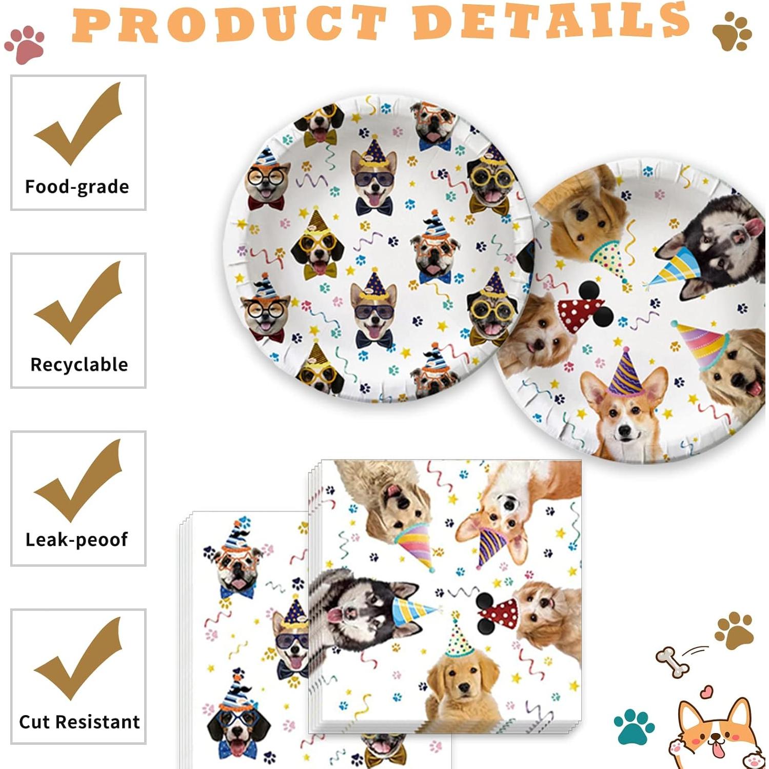 Suministros Fiesta Cumpleaños Perro Bluegogo 20 Personas