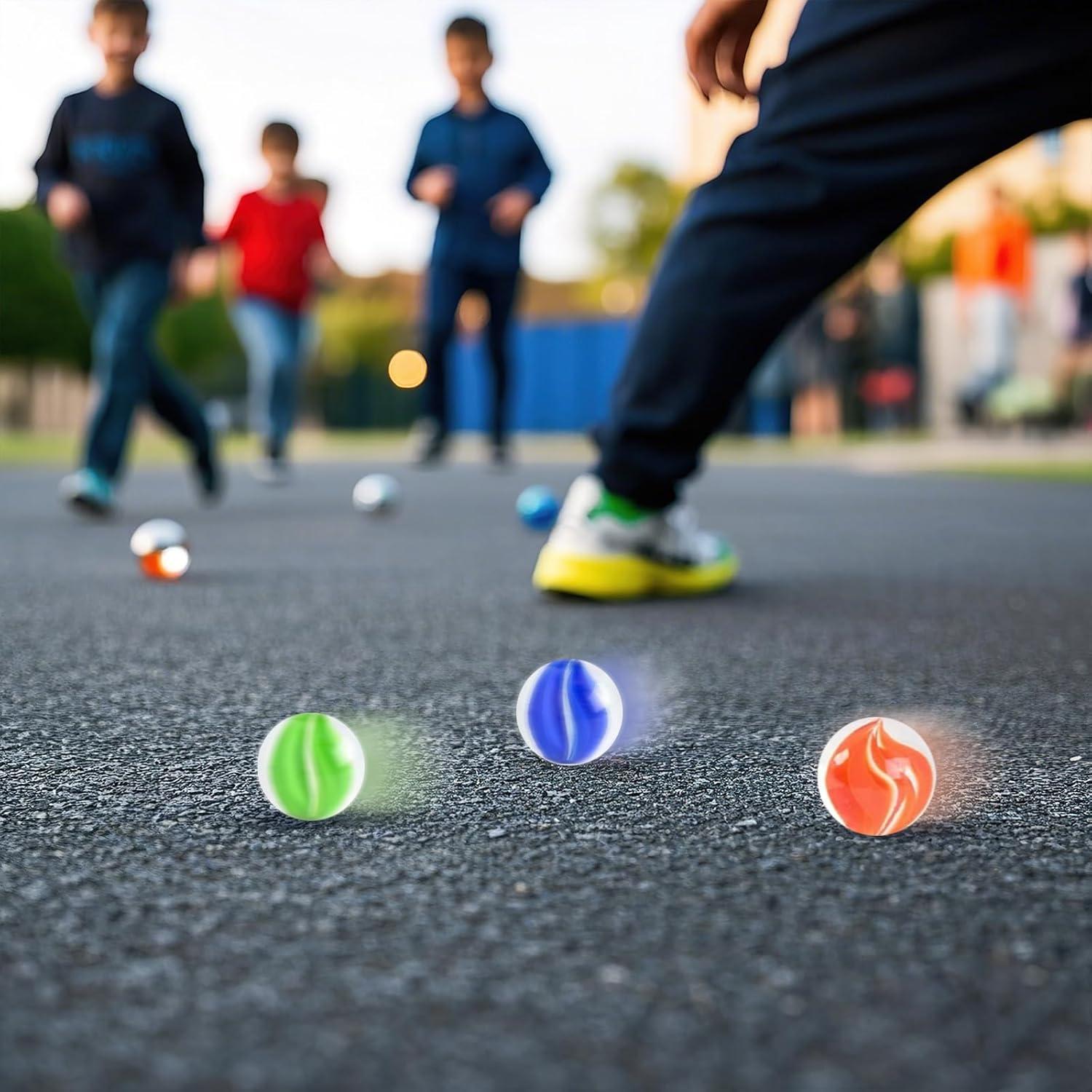 Canicas de Vidrio POPLAY 115PCS Ojo de Gato 6 Colores