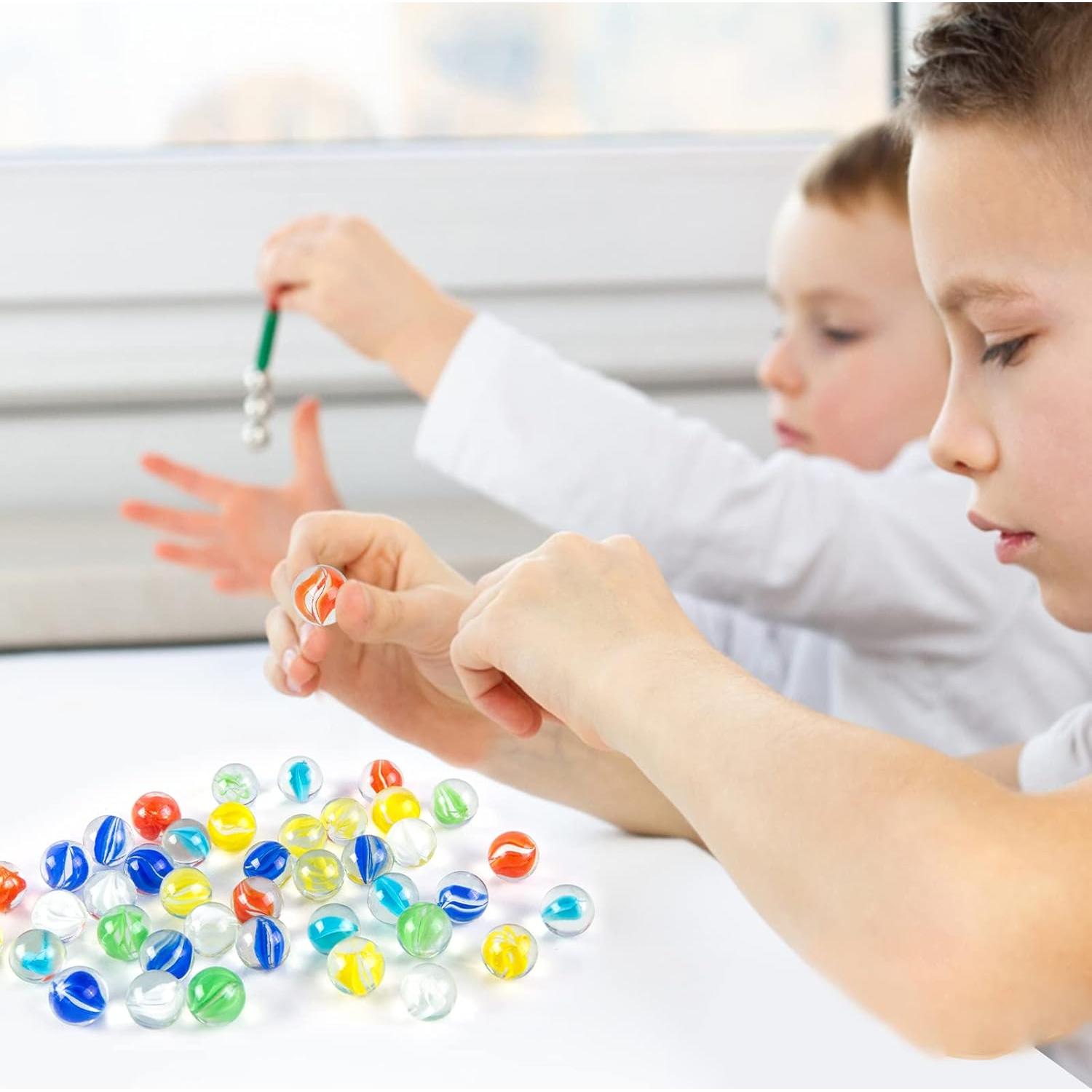 Canicas de Vidrio POPLAY 115PCS Ojo de Gato 6 Colores