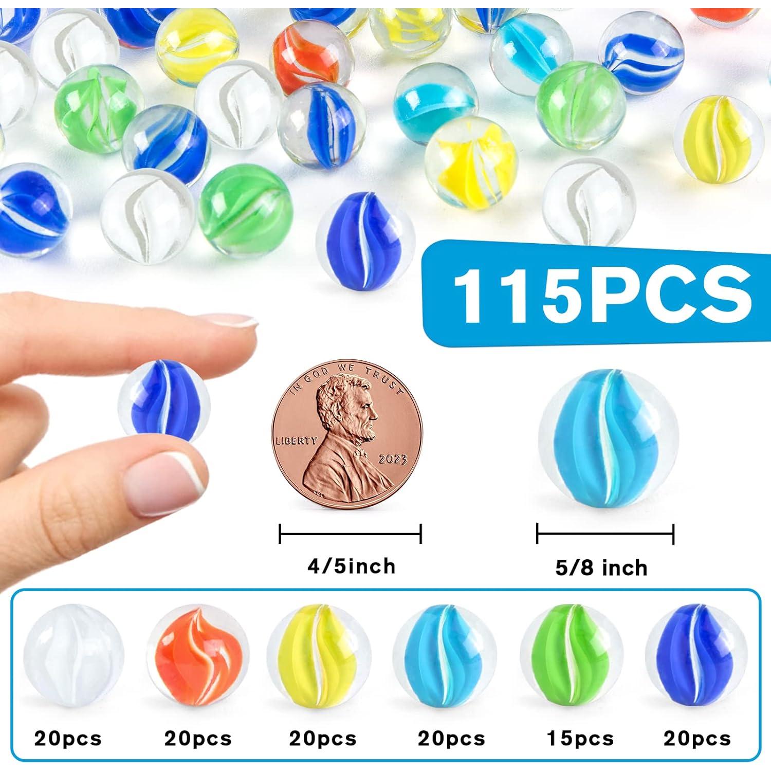 Canicas de Vidrio POPLAY 115PCS Ojo de Gato 6 Colores