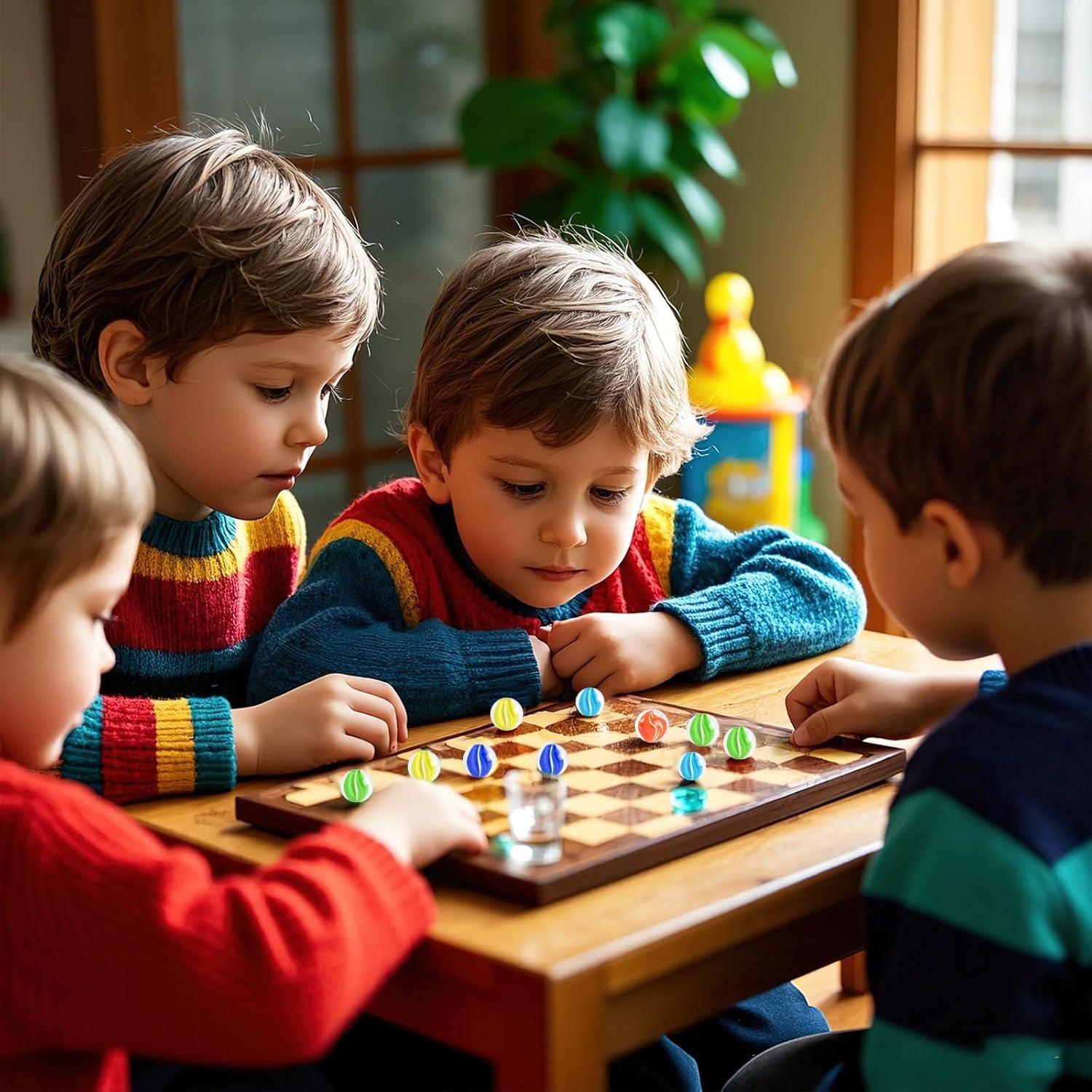 Canicas de Vidrio POPLAY 115PCS Ojo de Gato 6 Colores