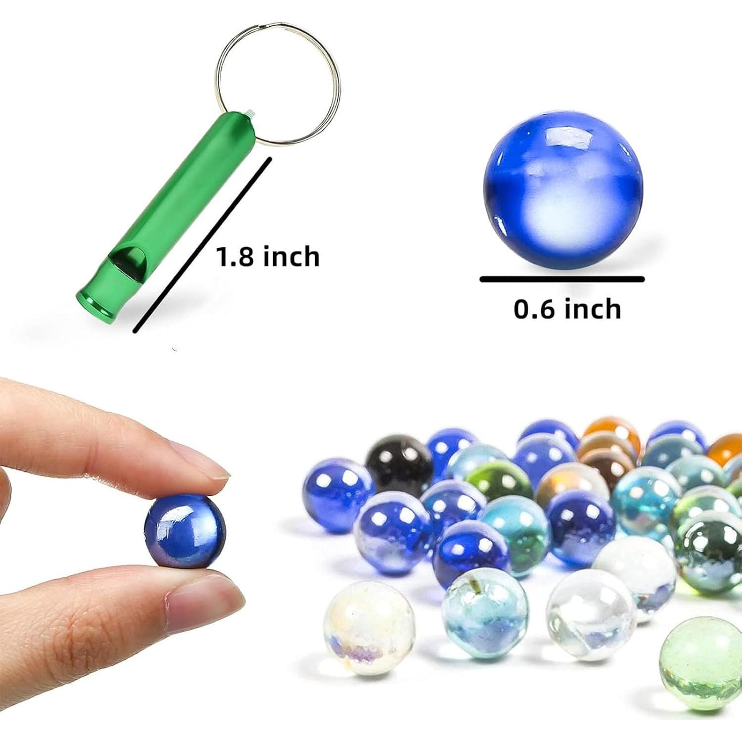 Canicas de Vidrio POPLAY 50 Piezas Multicolores con Silbato