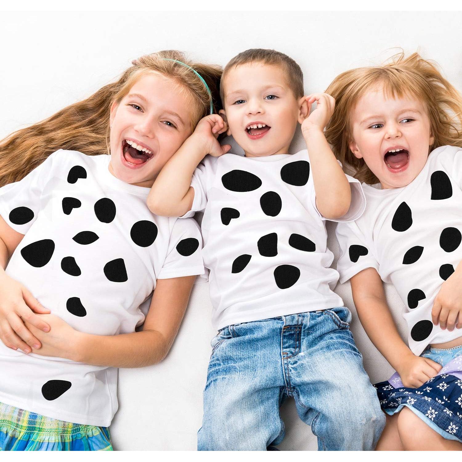 6 Hojas de Fieltro Adhesivo Negro Tatuo para Disfraz de Dálmata