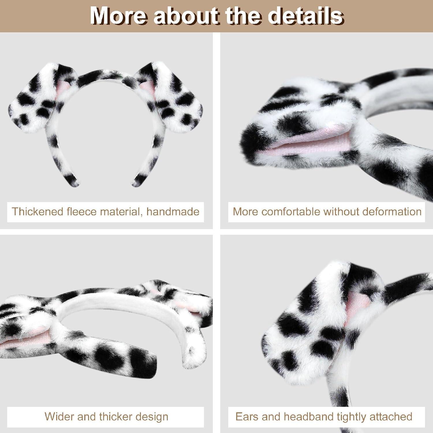 Diadema de Orejas de Dálmata Beviliu - Paquete de 8 Unidades
