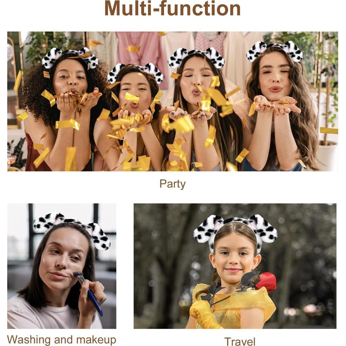 Diadema de Orejas de Dálmata Beviliu - Paquete de 8 Unidades