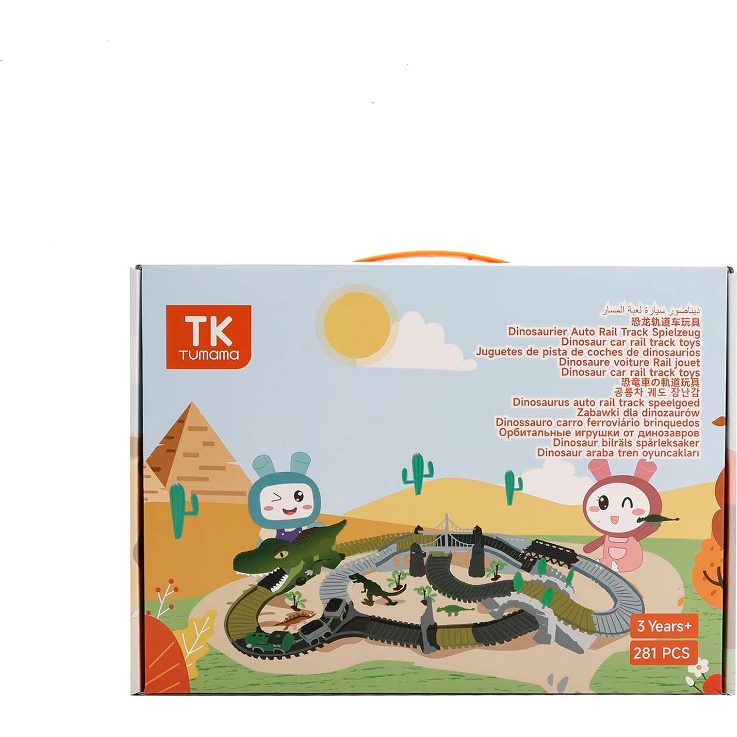 Pista de Carreras de Dinosaurios TUMAMA 281 Pcs con Luces