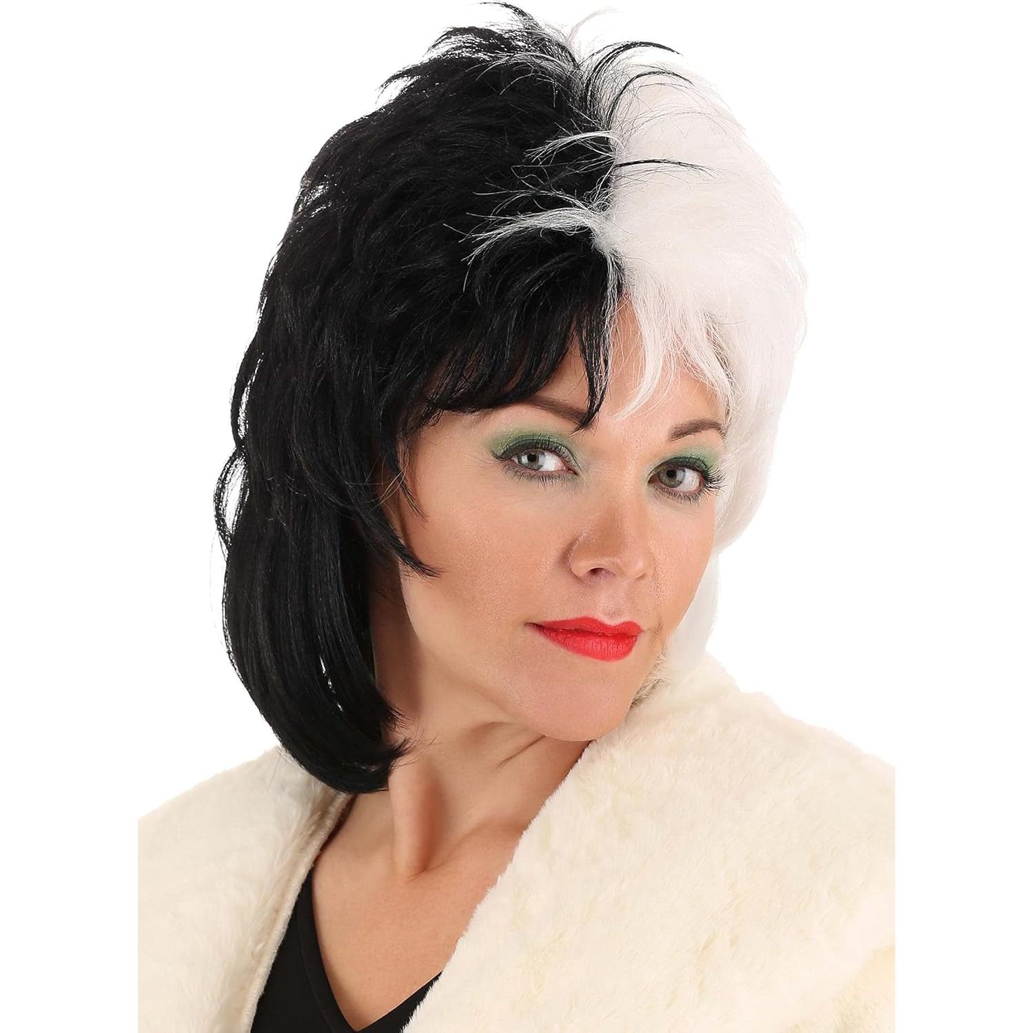 Peluca Cruella De Vil Disney - Disfraz Halloween Estándar