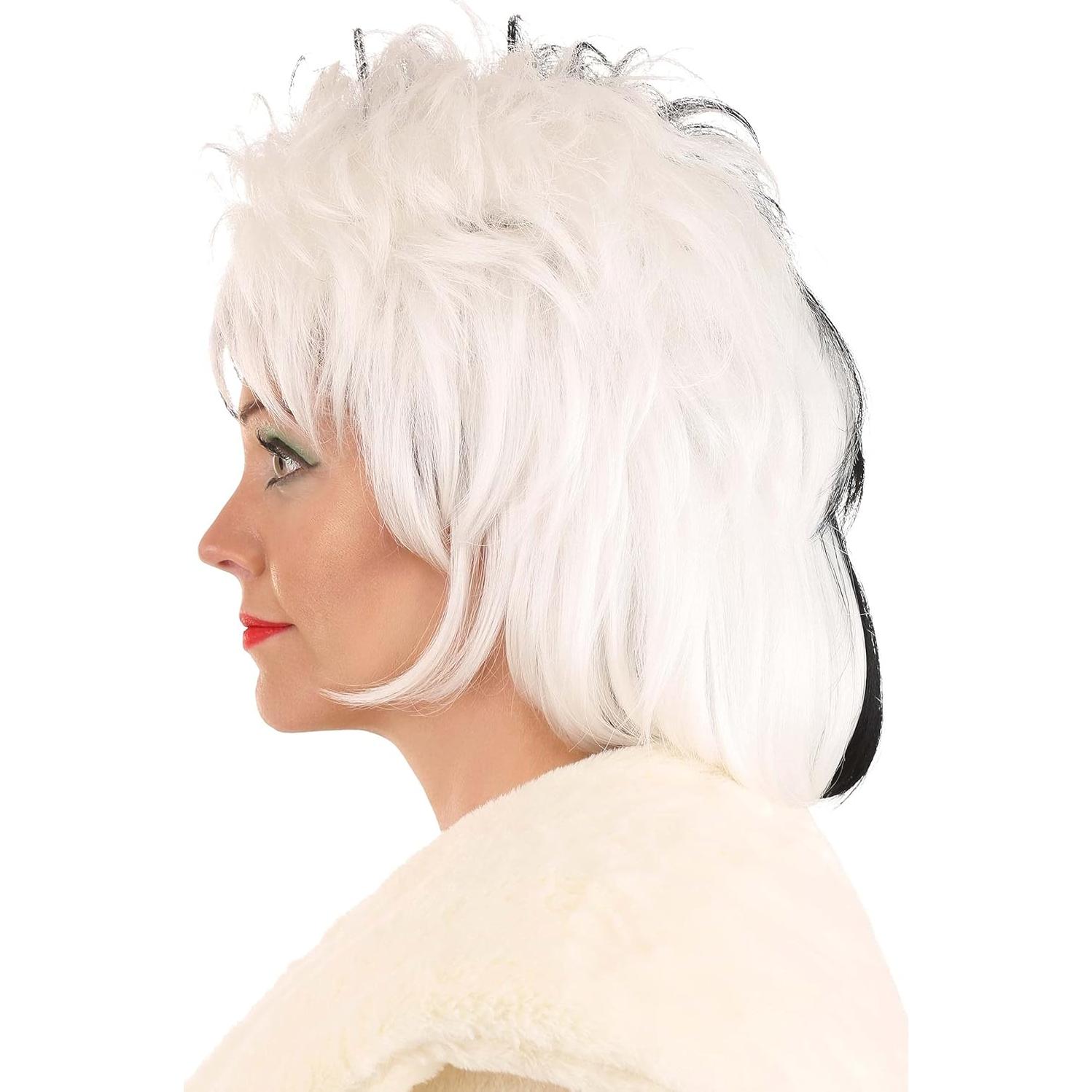 Peluca Cruella De Vil Disney - Disfraz Halloween Estándar