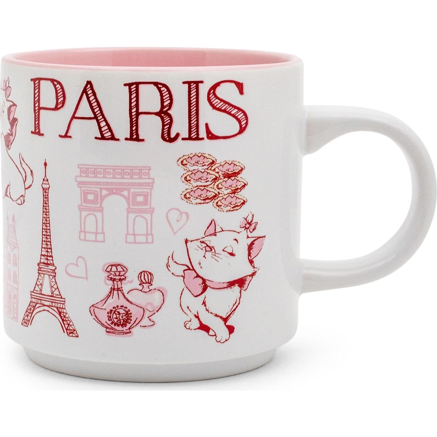 Taza Cerámica Disney Aristogatos Marie Rosa 385ml