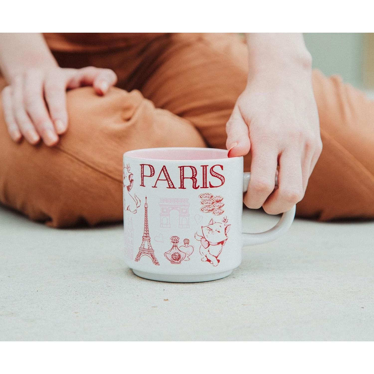 Taza Cerámica Disney Aristogatos Marie Rosa 385ml