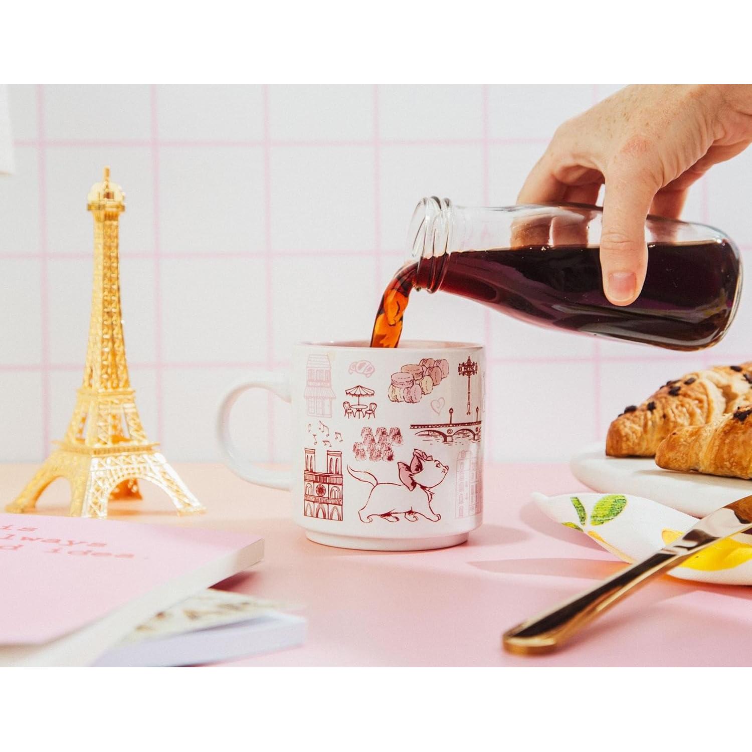 Taza Cerámica Disney Aristogatos Marie Rosa 385ml