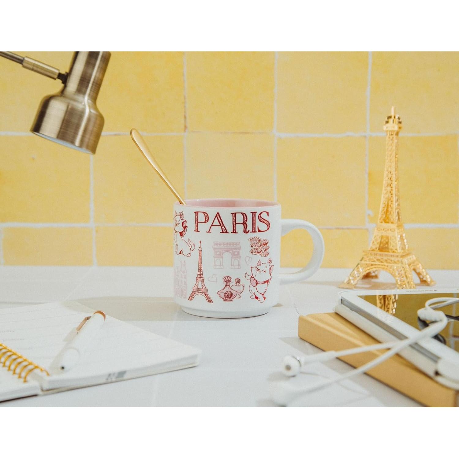 Taza Cerámica Disney Aristogatos Marie Rosa 385ml