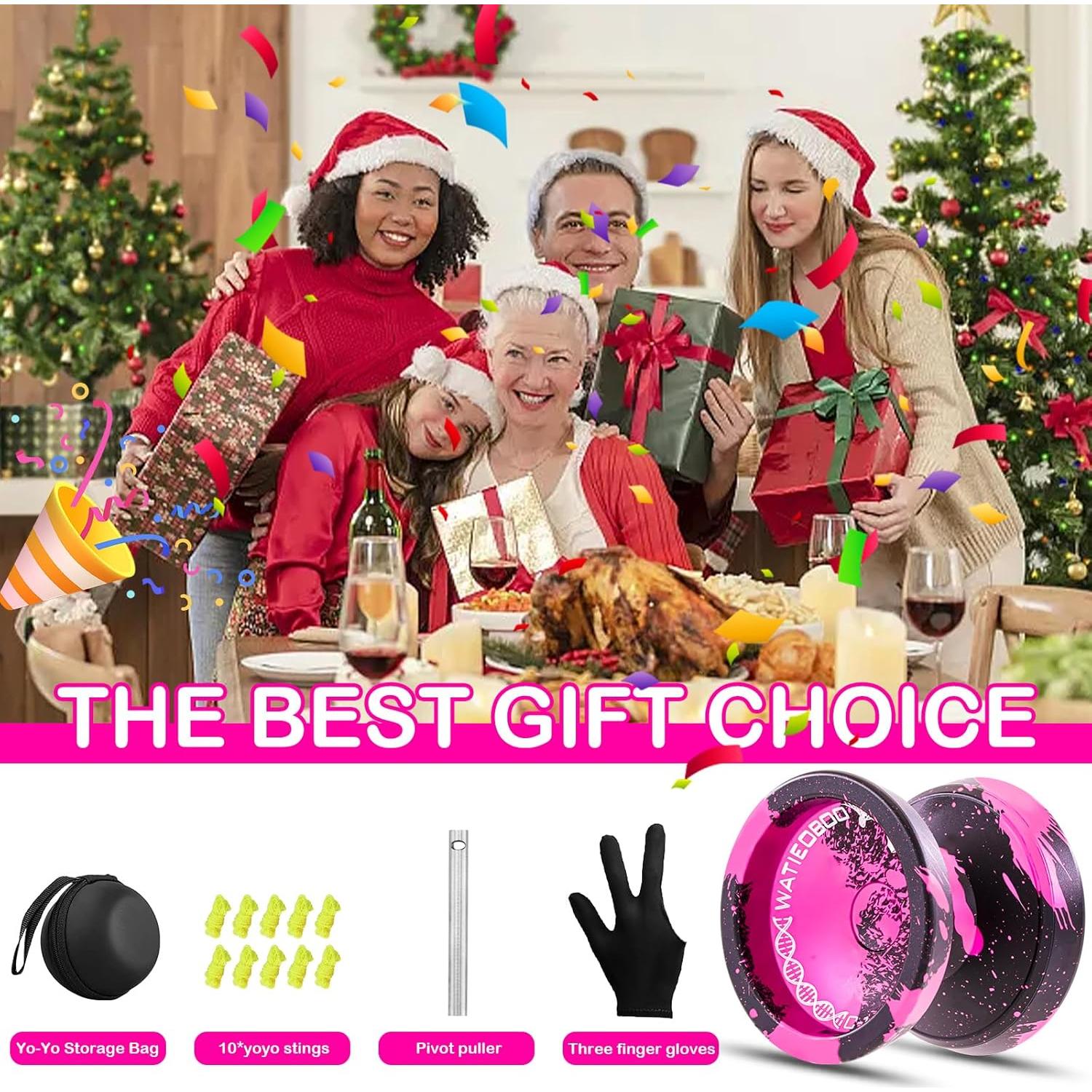 Yo-Yo Profesional WATIEOBOO para Niños y Adultos - Negro Rosa