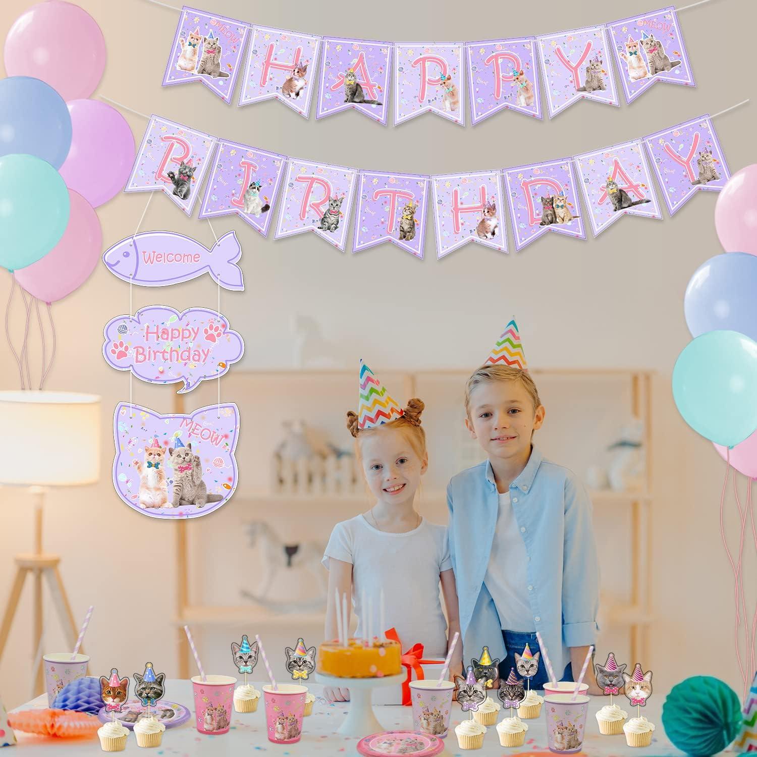 Juego de Suministros para Fiesta de Cumpleaños de Gato - 20 Invitados