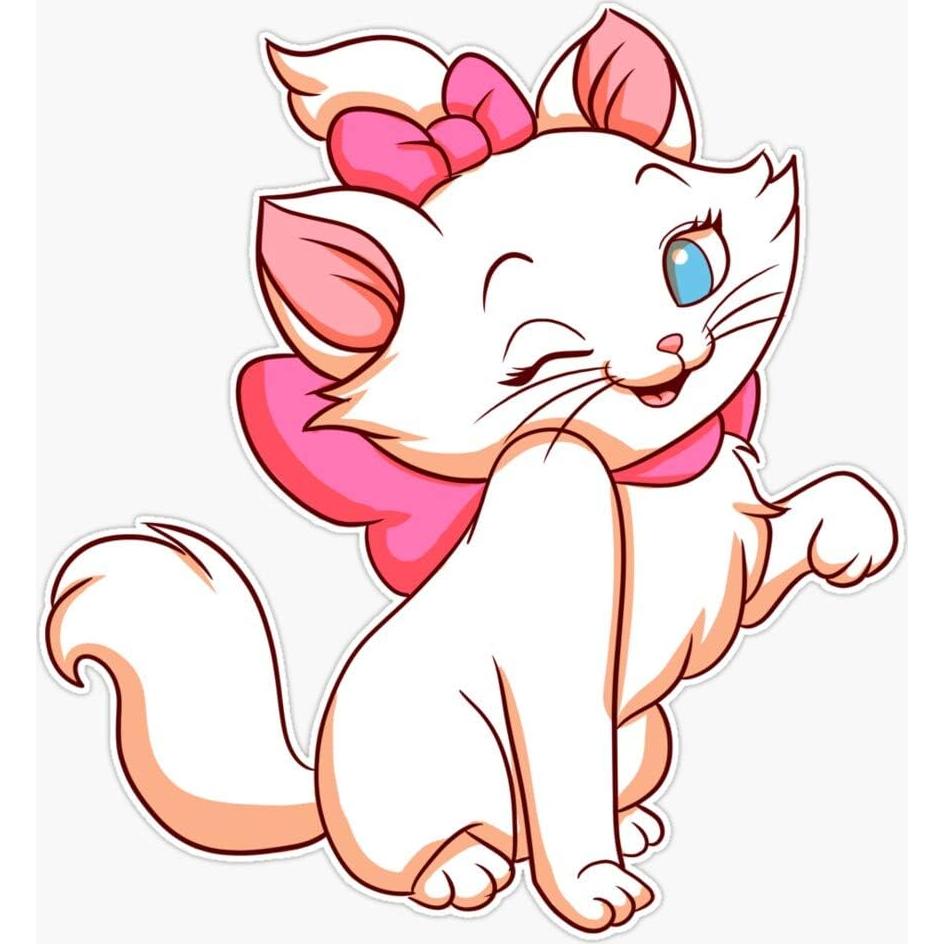 Calcomanía Impermeable Gato Marie Aristocats 12.7 cm