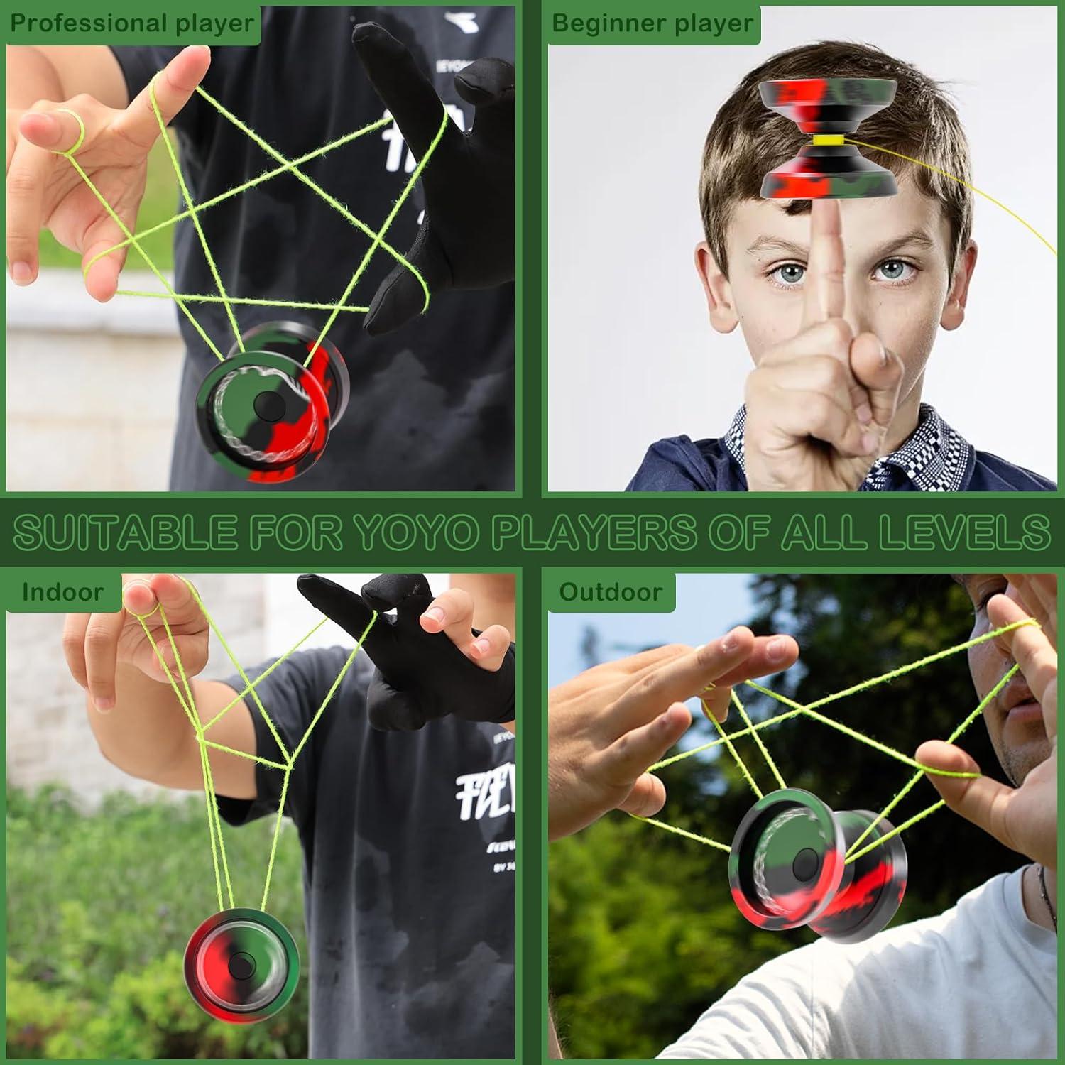 Yoyo Profesional WATIEOBOO para Niños y Adultos - Negro Verde Rojo