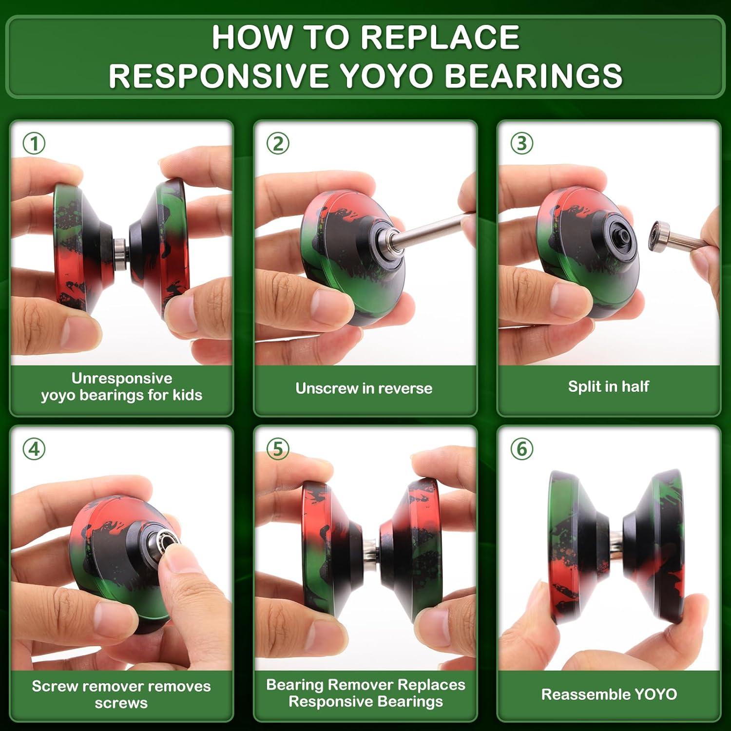 Yoyo Profesional WATIEOBOO para Niños y Adultos - Negro Verde Rojo