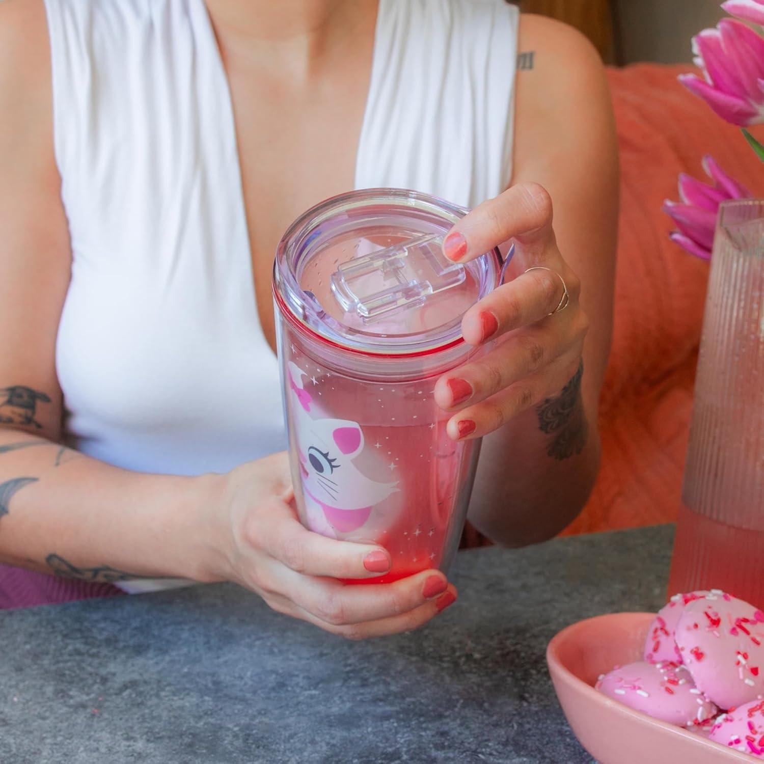 Vaso de Viaje Disney Aristogatos Marie Rosa 591 ml