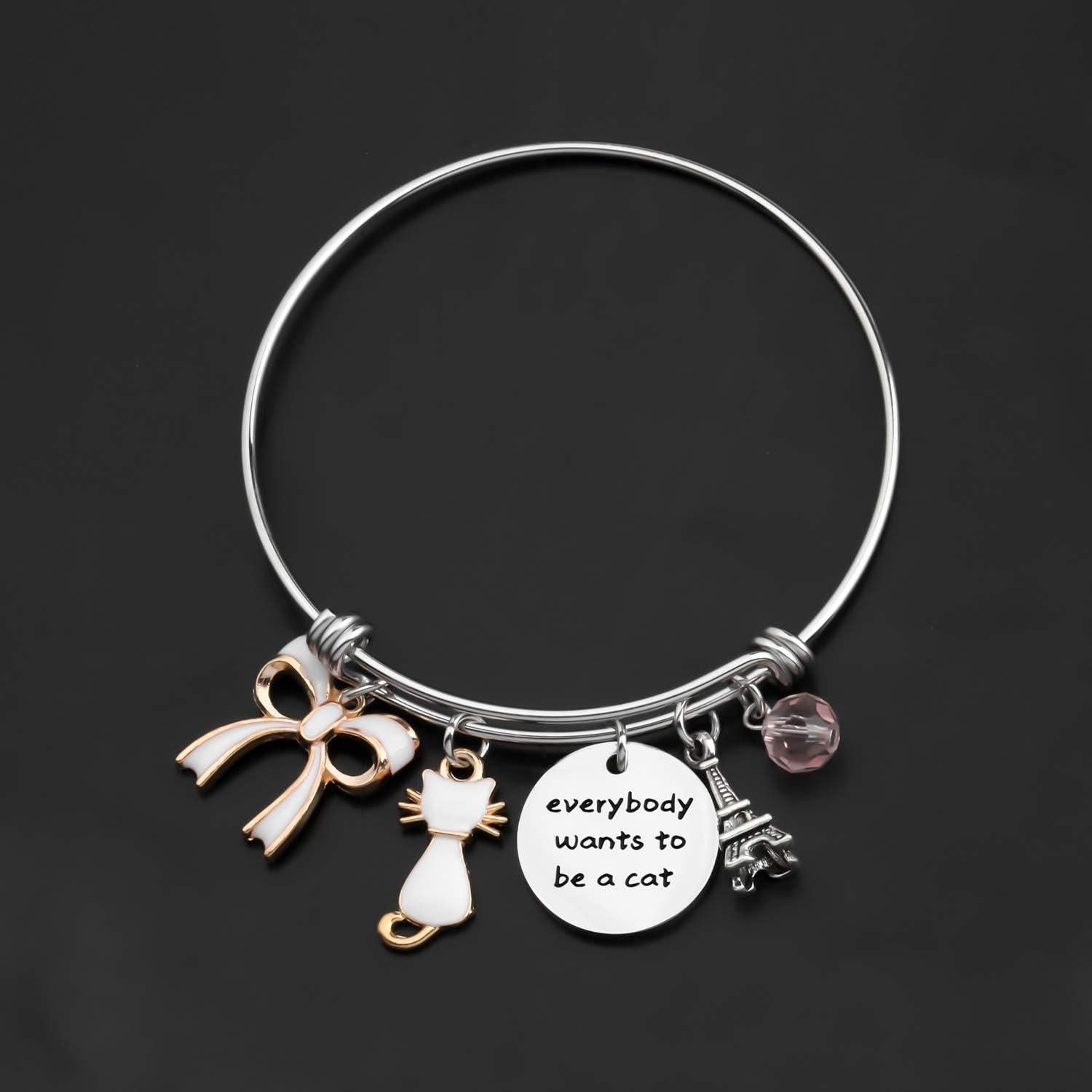 Pulsera Gato Inspirada en Los Aristogatos - Acero Inoxidable