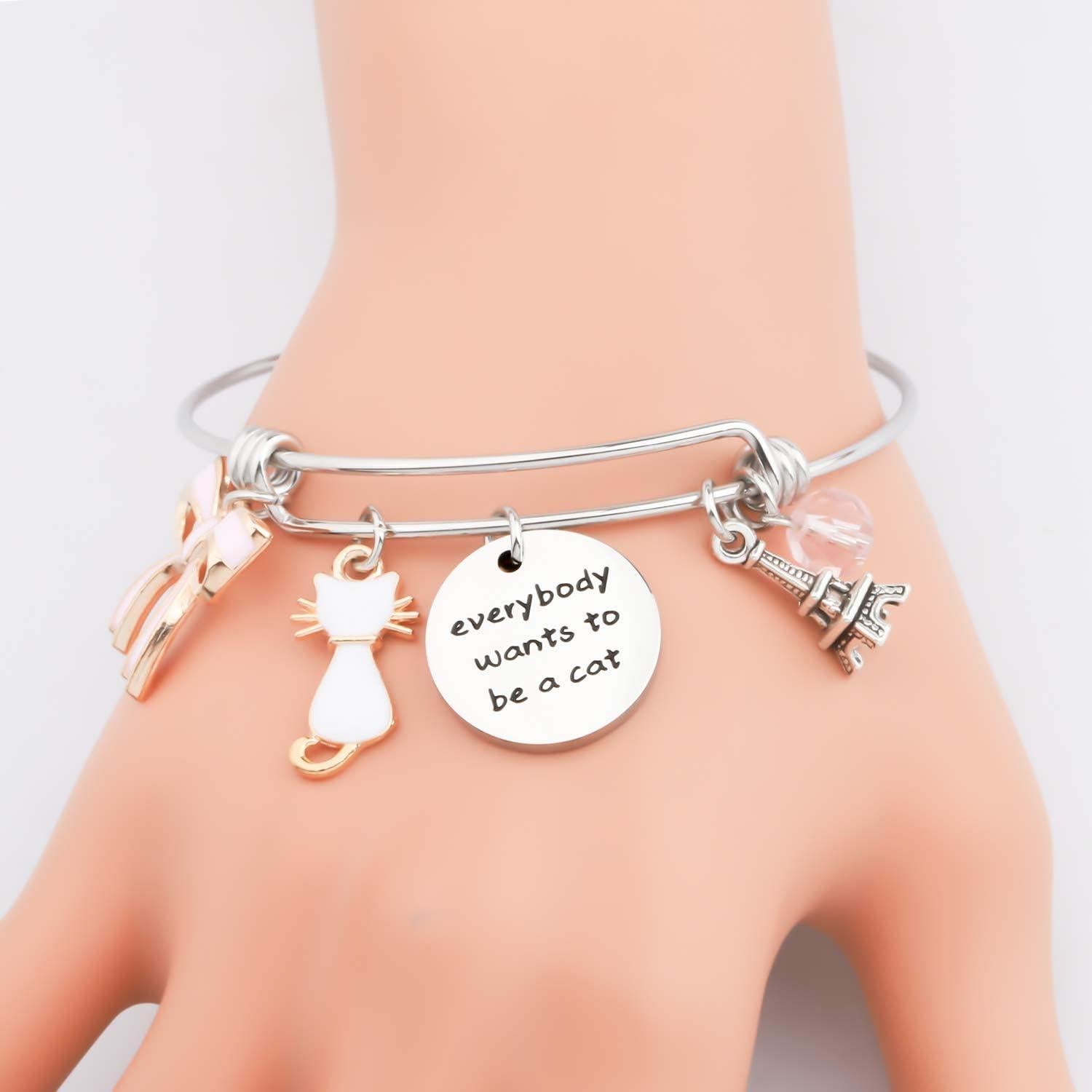 Pulsera Gato Inspirada en Los Aristogatos - Acero Inoxidable
