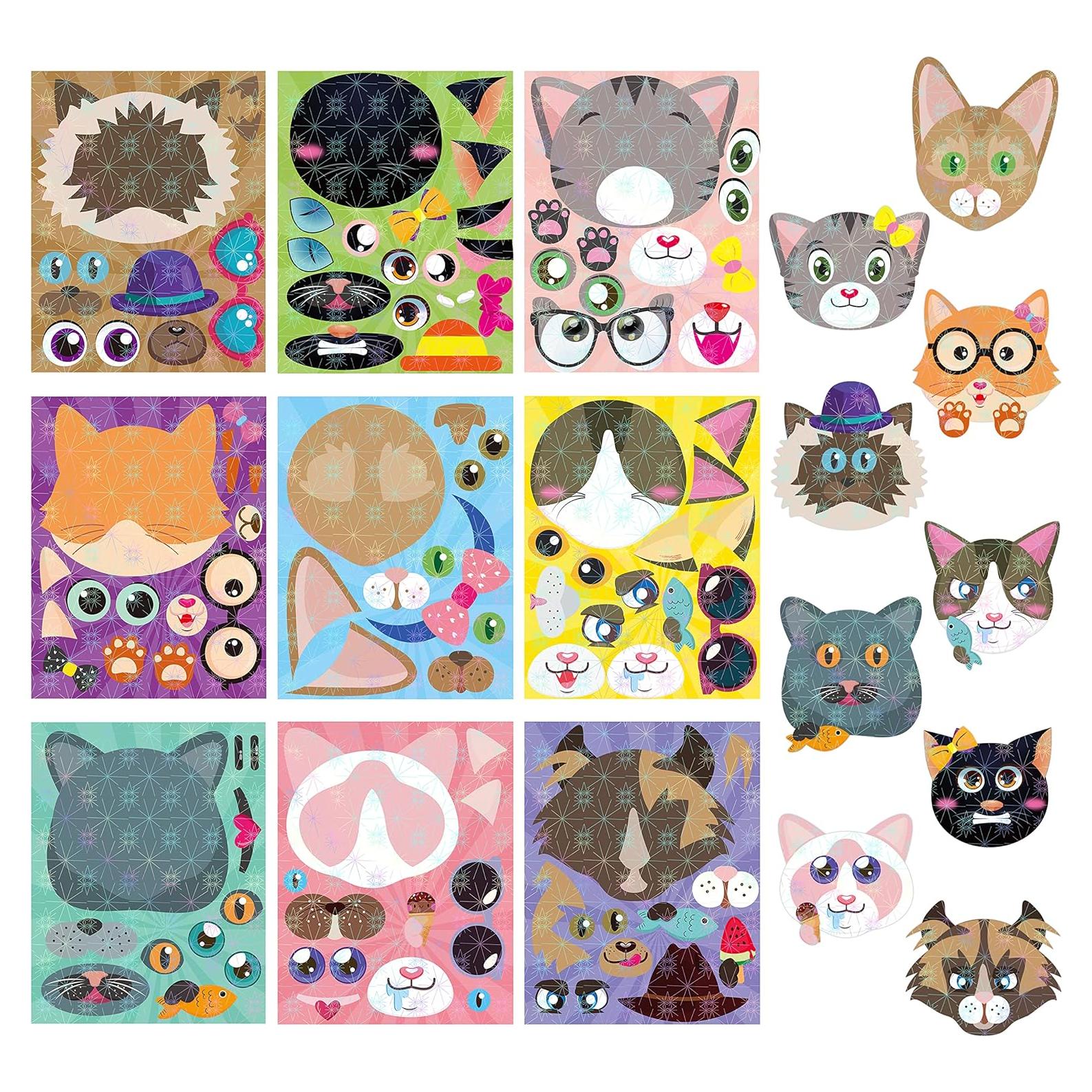 Stickers Holográficos de Gatos HubirdSall - 45 Piezas