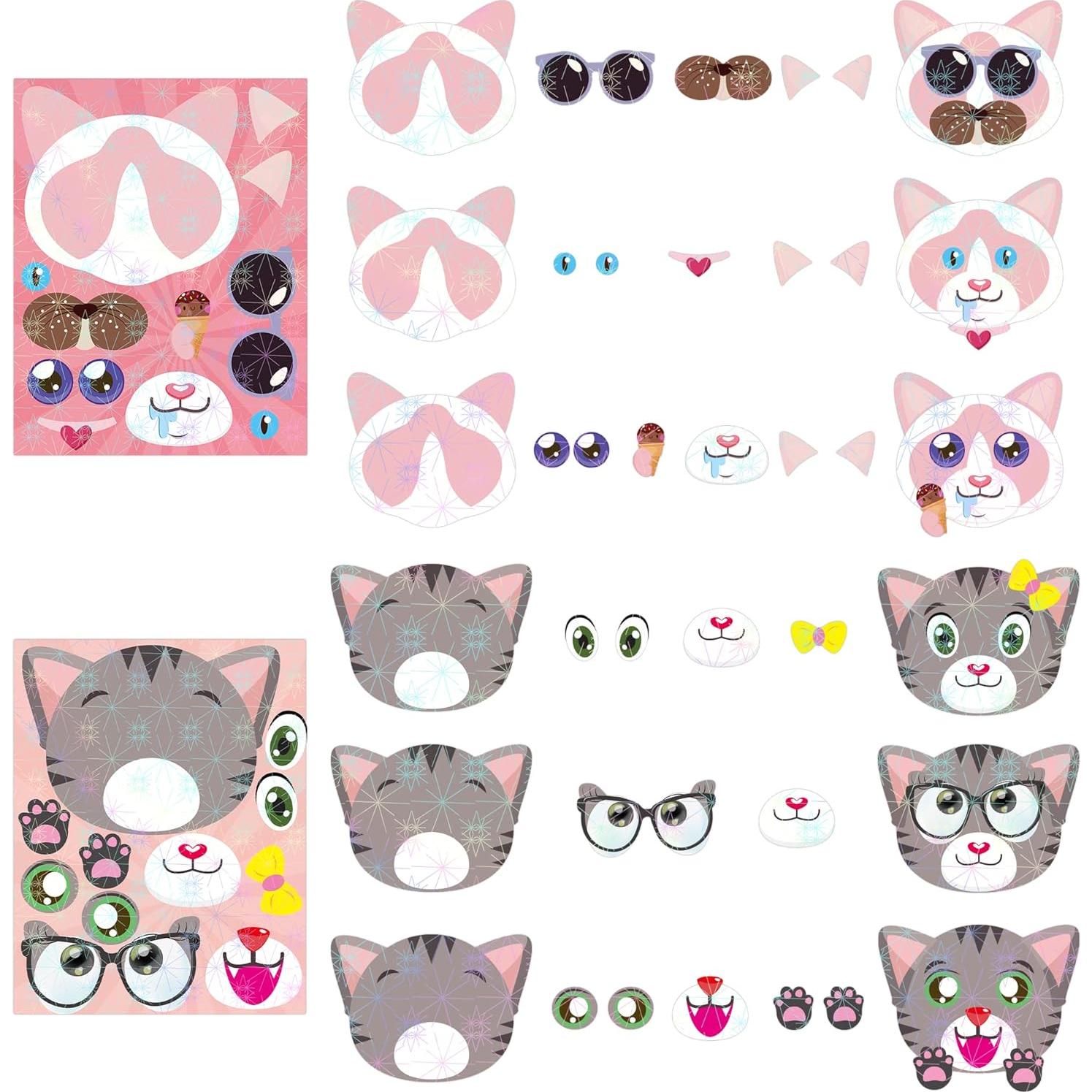 Stickers Holográficos de Gatos HubirdSall - 45 Piezas