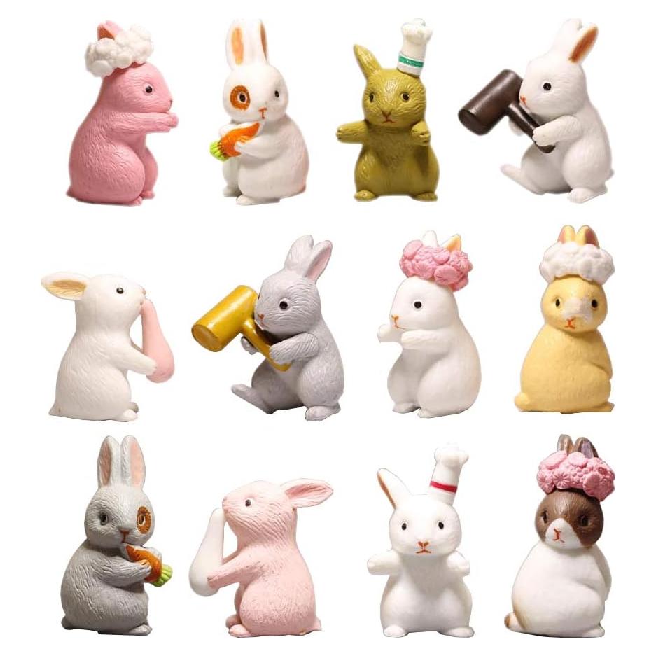 Conjunto de Muñecas Conejo Hvogvok - 12 Piezas Decorativas