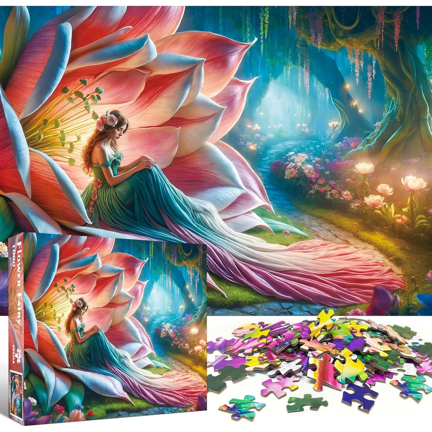 Rompecabezas TangMosaic 1000 Piezas Hadas Florales 70x50cm