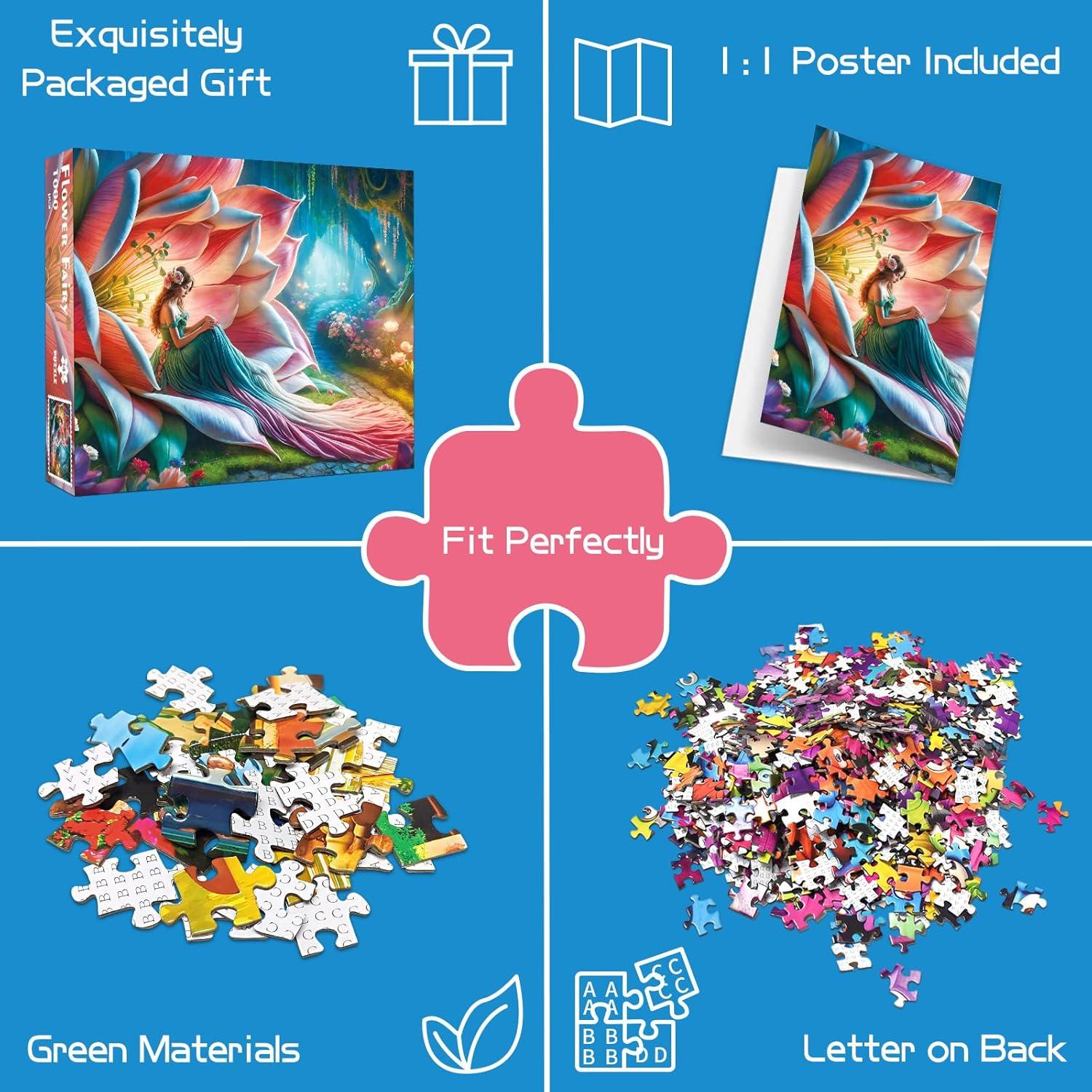 Rompecabezas TangMosaic 1000 Piezas Hadas Florales 70x50cm