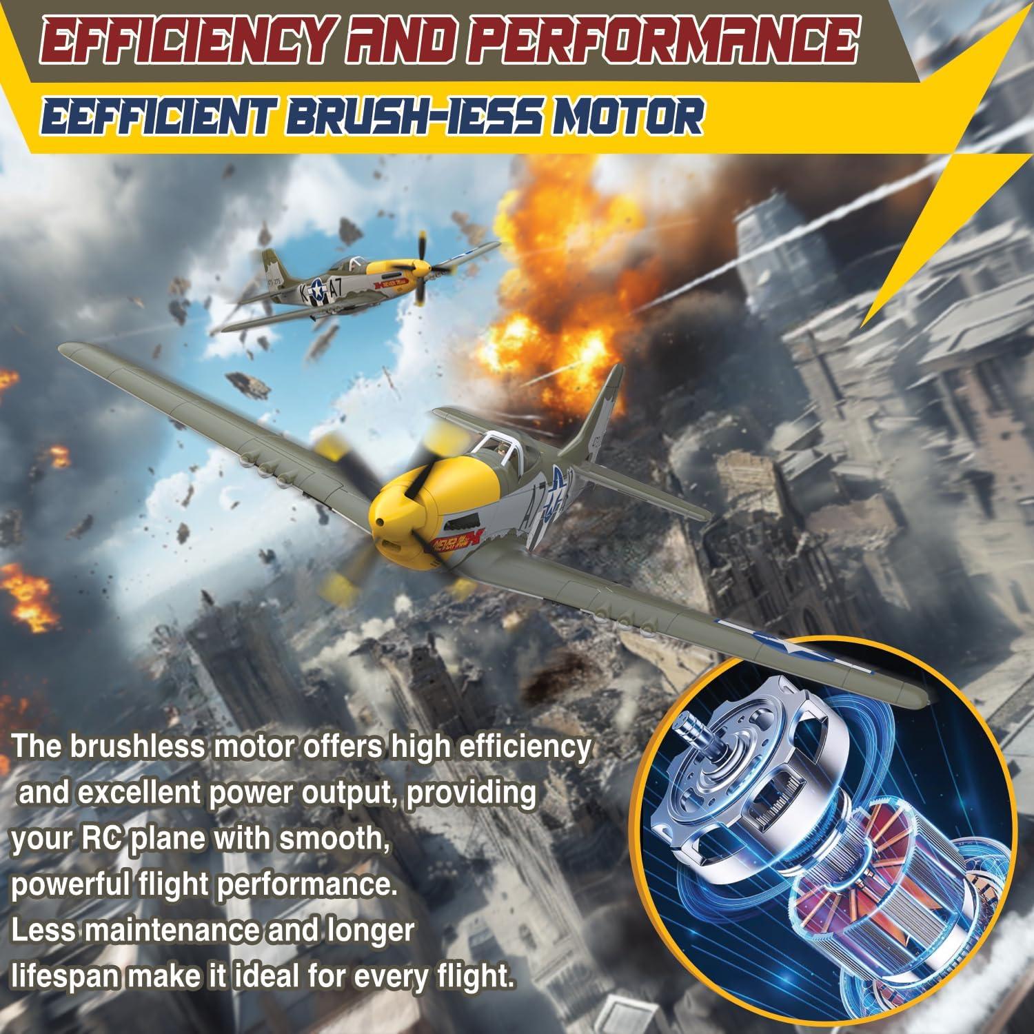 Avión RC LEAMBE P51D Mustang 50cm Sin Escobillas RTF