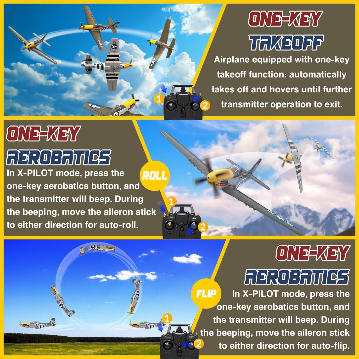 Avión RC LEAMBE P51D Mustang 50cm Sin Escobillas RTF