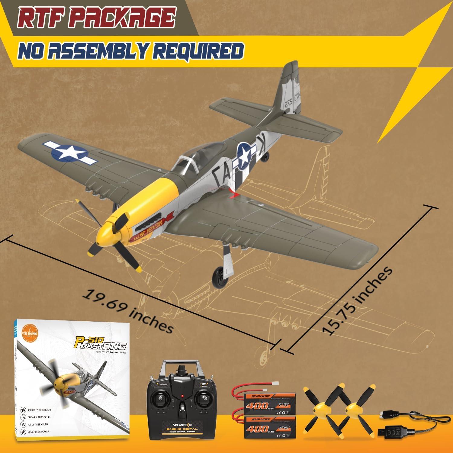 Avión RC LEAMBE P51D Mustang 50cm Sin Escobillas RTF