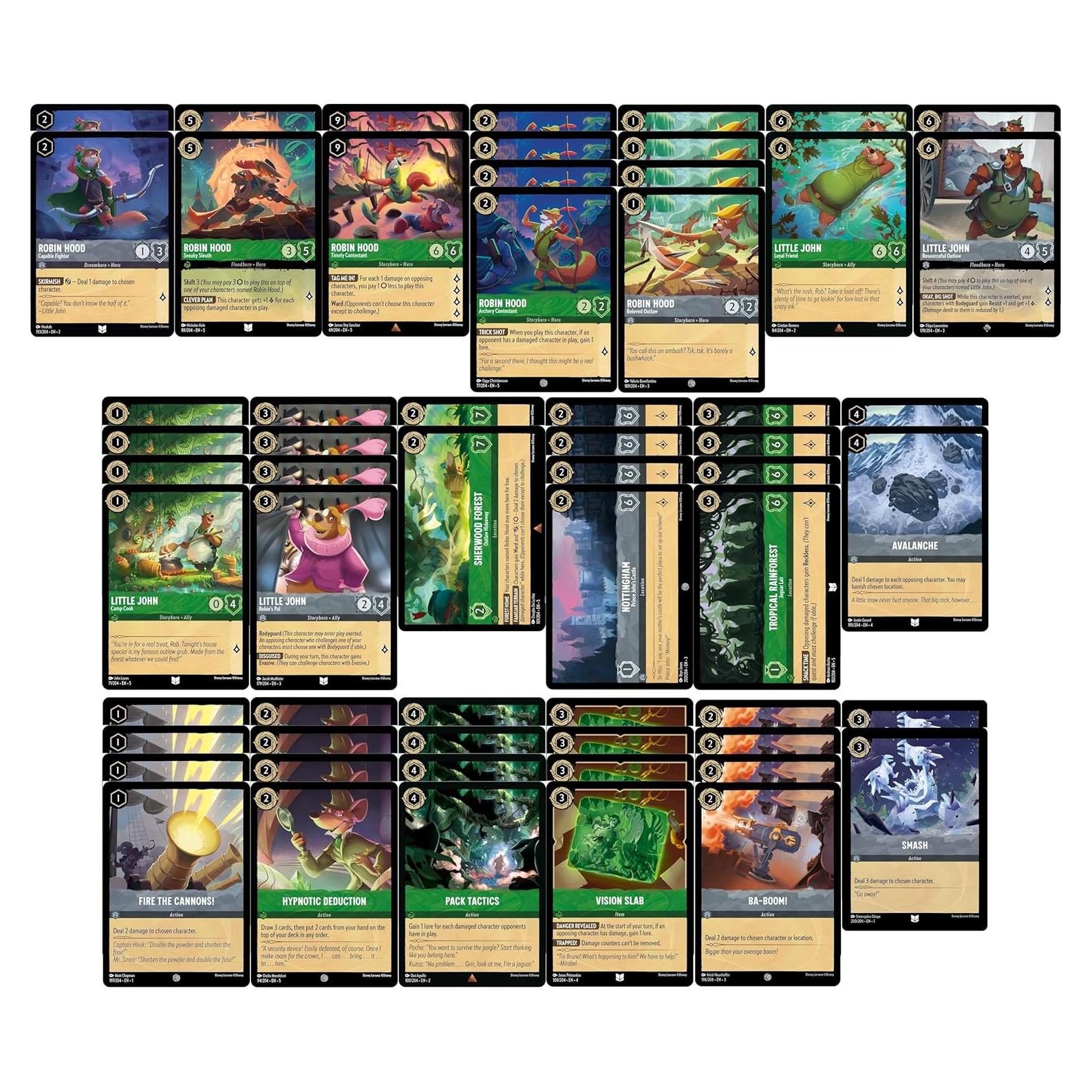 Baraja de Cartas Disney Lorcana Robin Hood - 60 Cartas