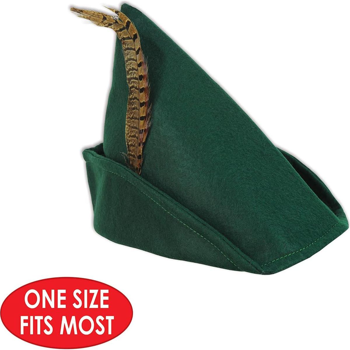 Sombreros de Fieltro Robin Hood Beistle - 2 Piezas con Plumas