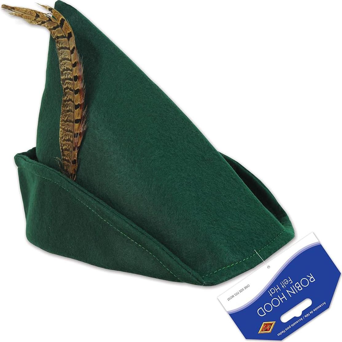 Sombreros de Fieltro Robin Hood Beistle - 2 Piezas con Plumas