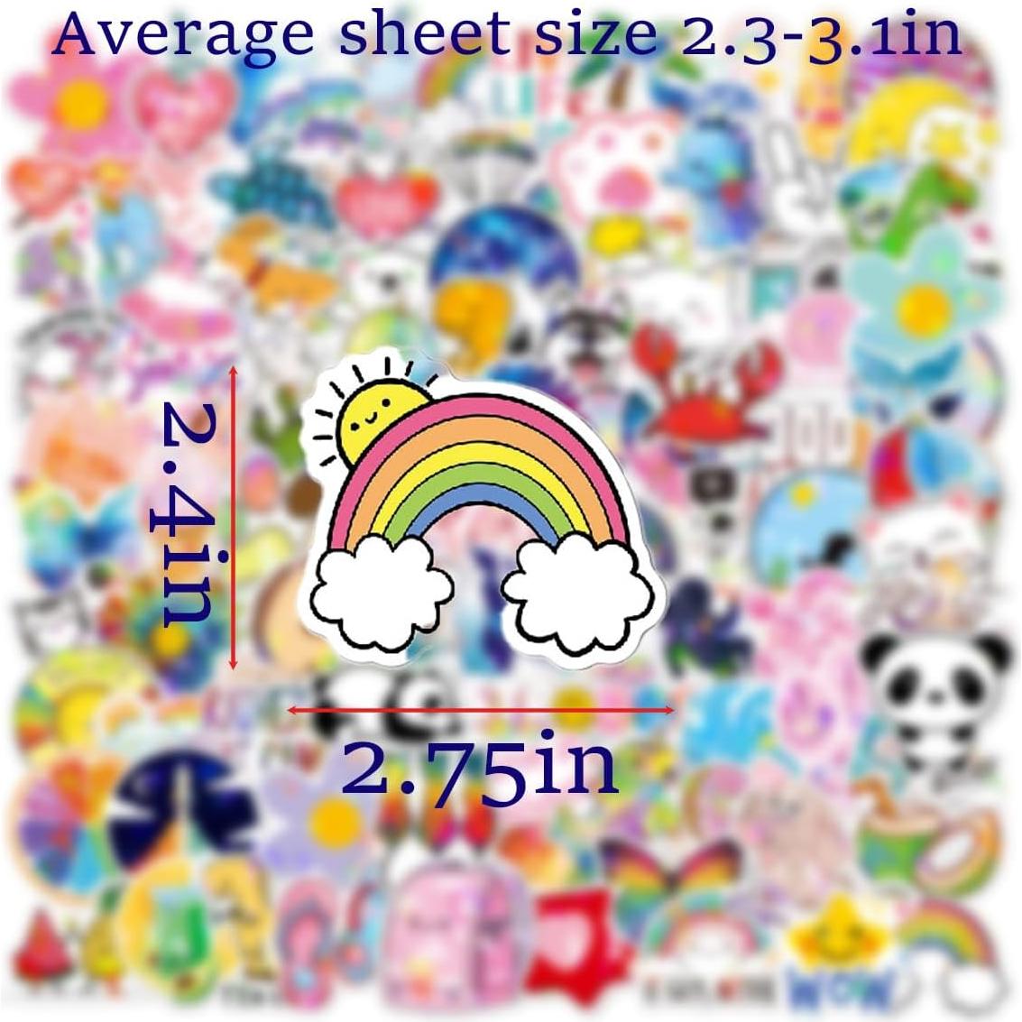 100 Stickers Holográficos de Animales QIUYUEMIN - Vinilo Impermeable